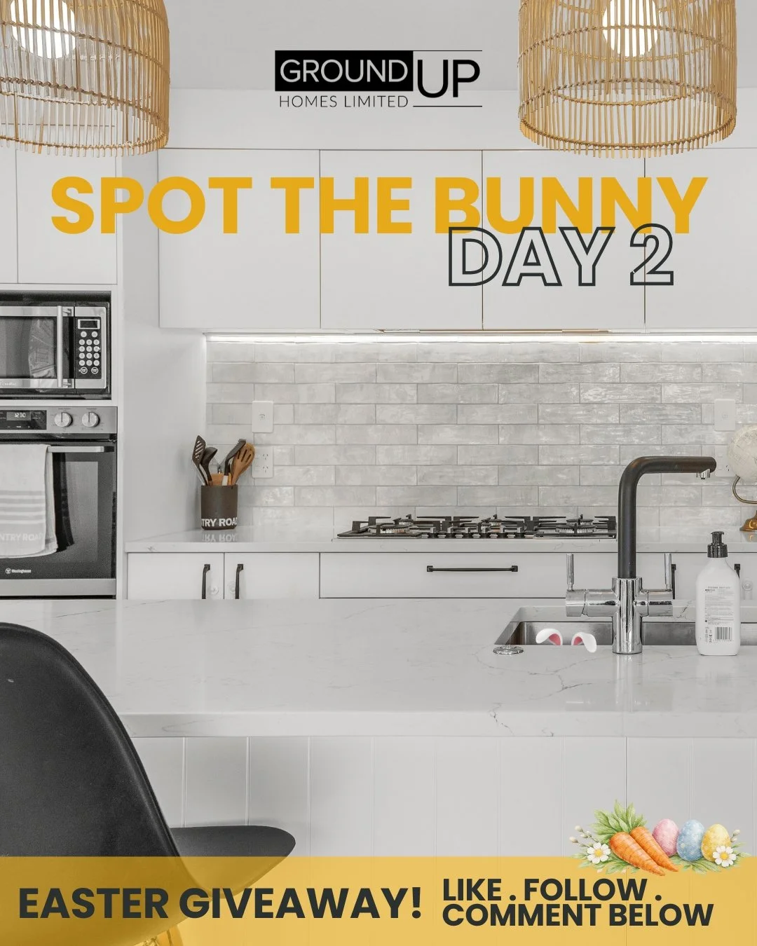 🐰 SPOT THE BUNNY - EASTER GIVEAWAY 🐰
DAY 2 OUT OF 3!
We&rsquo;ve hidden our Easter bunny somewhere in this photo 👀

To enter:
✔ Like this post
✔ Follow Ground Up Homes
✔ Comment where you spot the bunny

✨ Each correct entry goes into the draw
✨ E