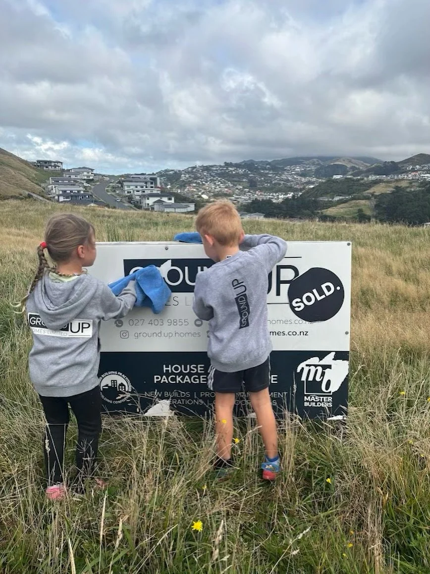 Small hands, big help 🧼✨
Giving our site signage a tidy up before the new ones roll in this week! 👀🔨

#grounduphomes #littlehelpers #sitesignage #comingsoon #freshlook
