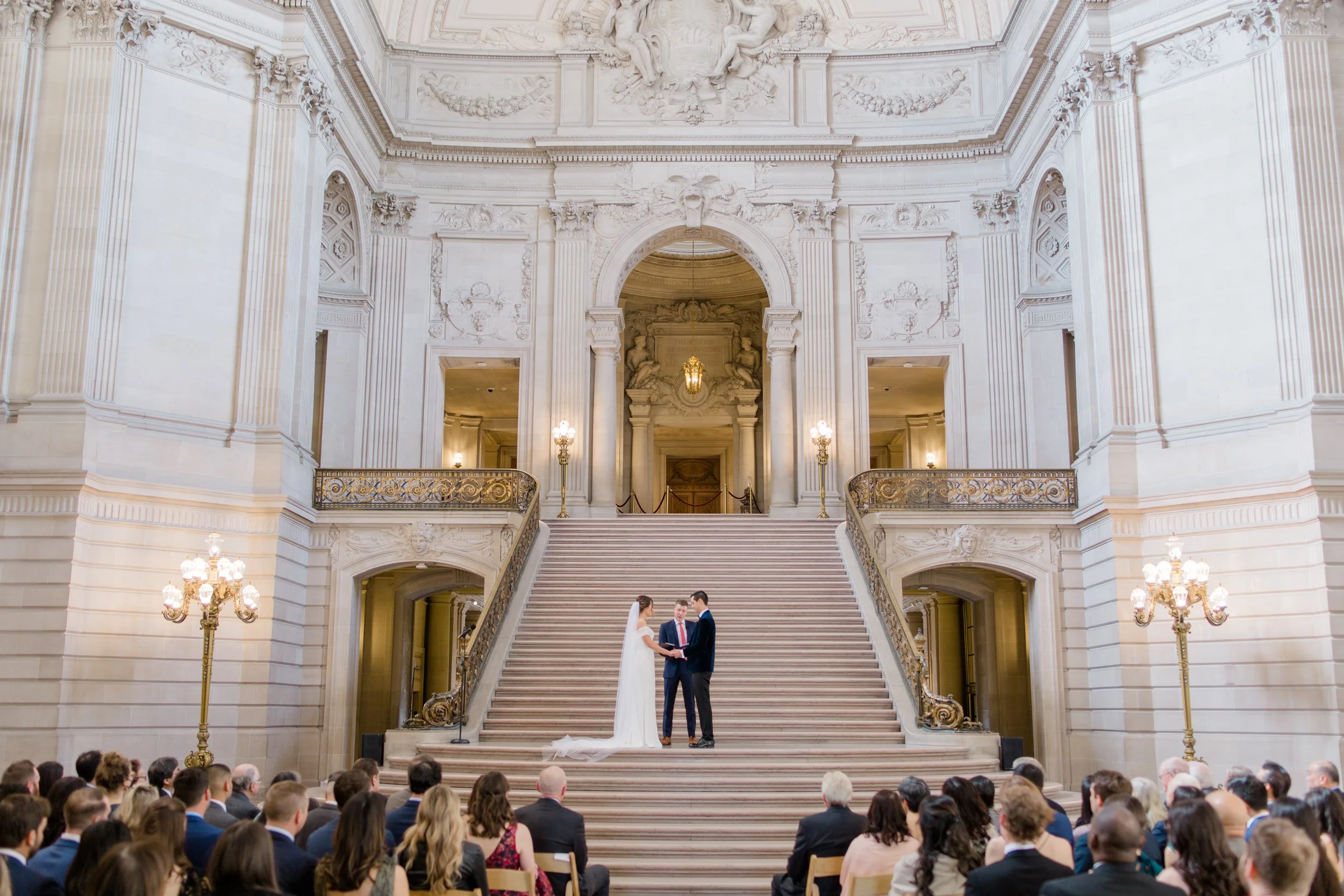 San Francisco City Hall steps wedding