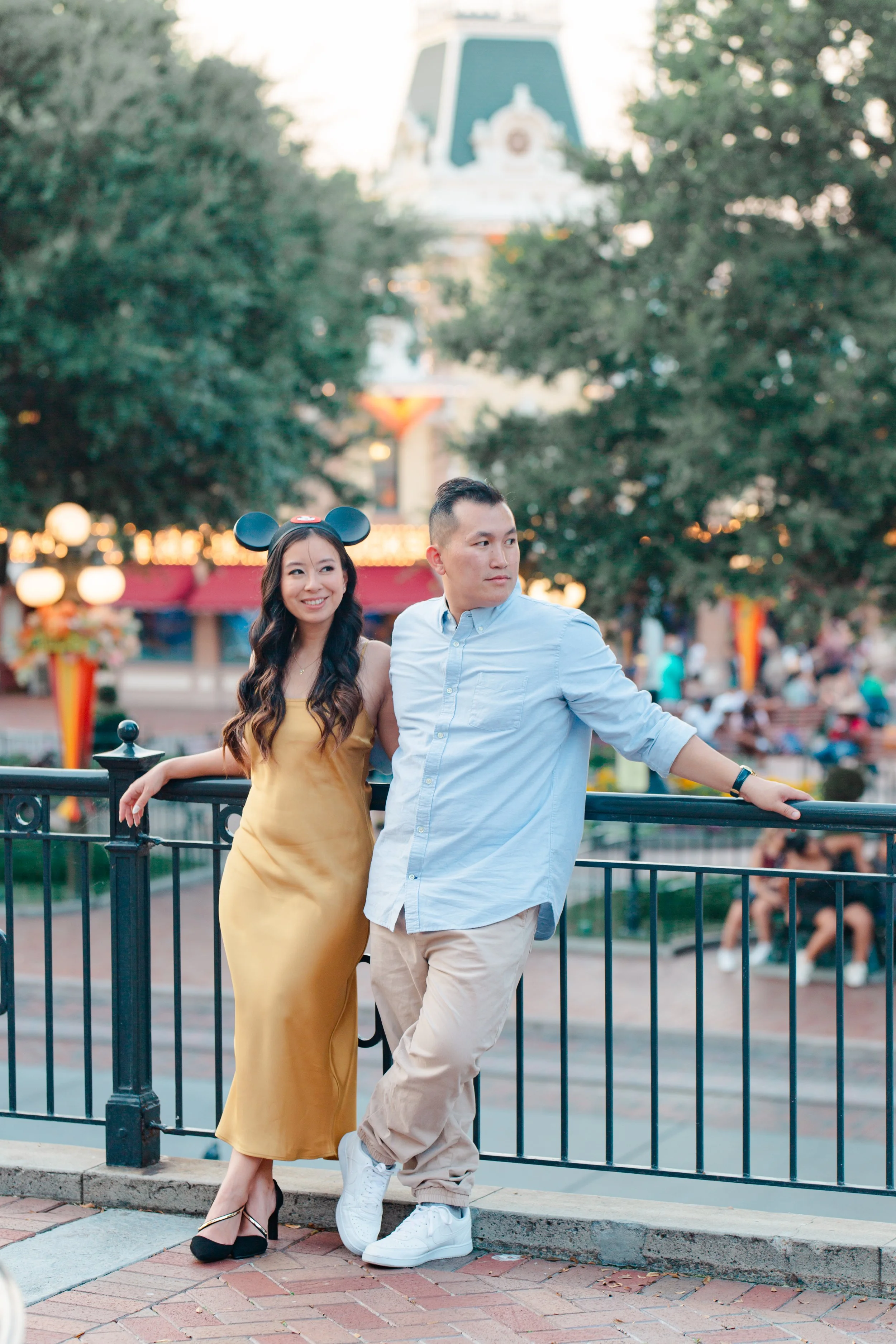 stylish couple on Disneyland Main Street USA