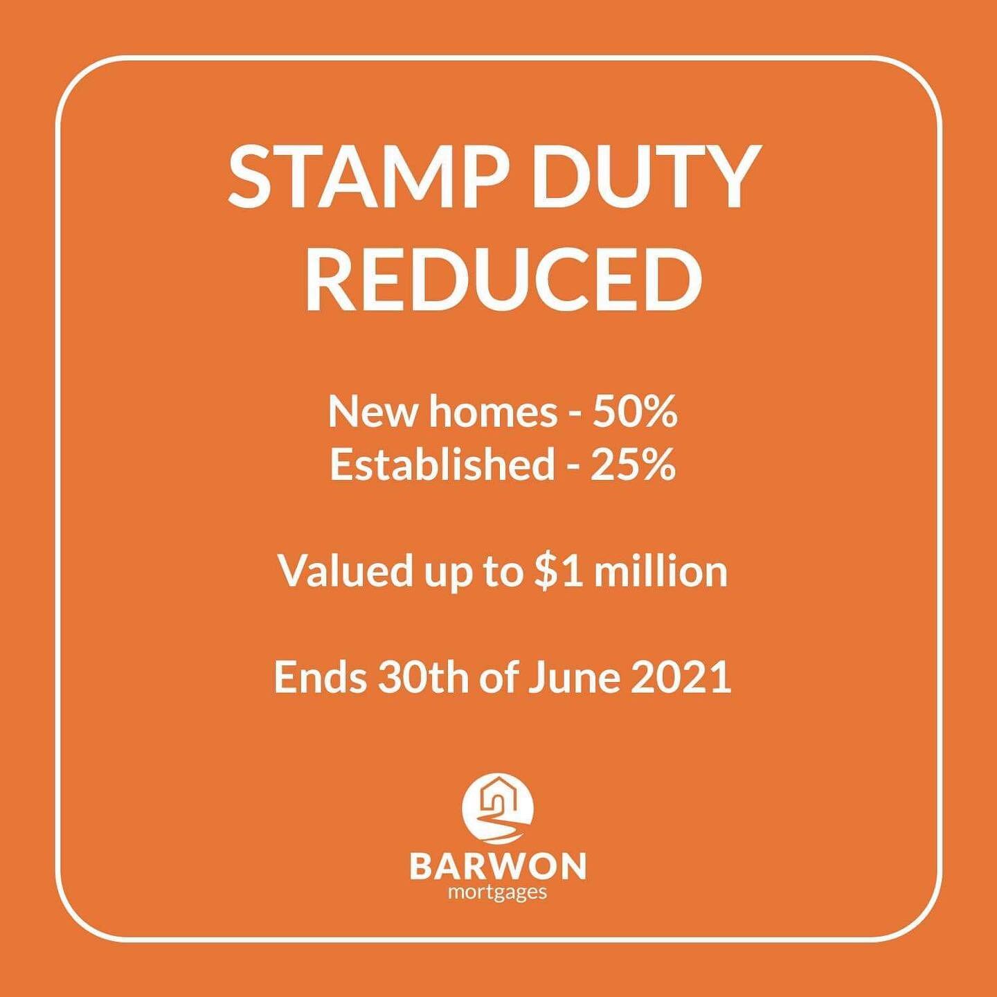 Great news for Victoria as part of the state budget, stamp duty will be reduced by 50% on new homes and 25% on established properties valued up to $1,000,000 until the end of the financial year.
 
With record low interest rates, stamp duty reductions