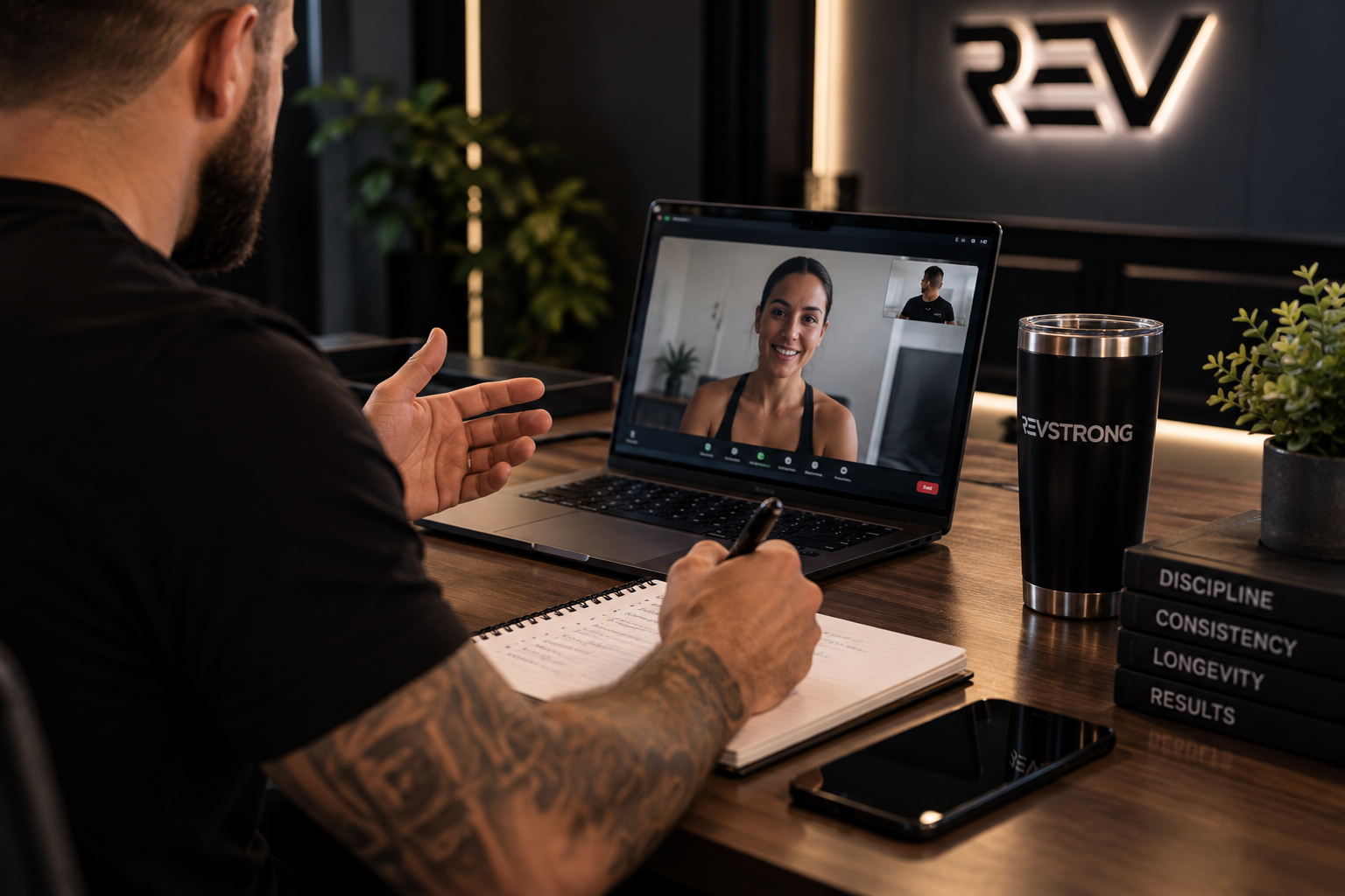 REVSTRONG trainer on a 1-on-1 Elevated Membership coaching call