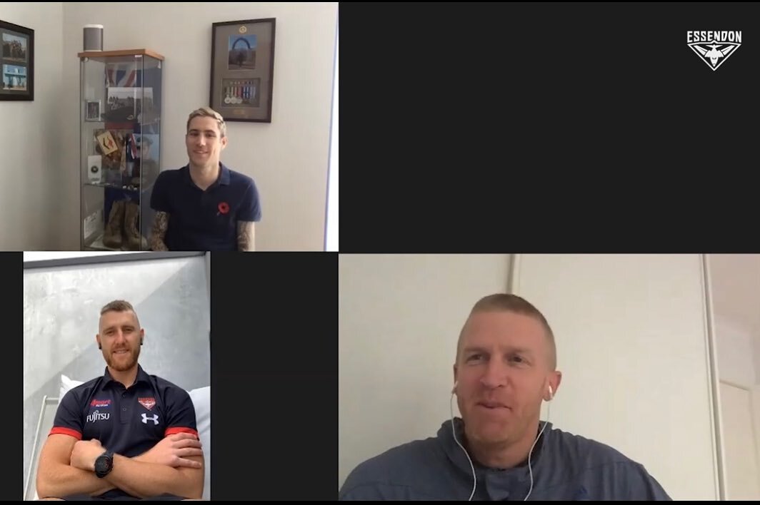 Afternoon Iso chats with some bomber greats 🤙🏼⚫️🔴
You can check out the full chat via the link 
https://www.essendonfc.com.au/news/586876/sardi-s-special-surprise