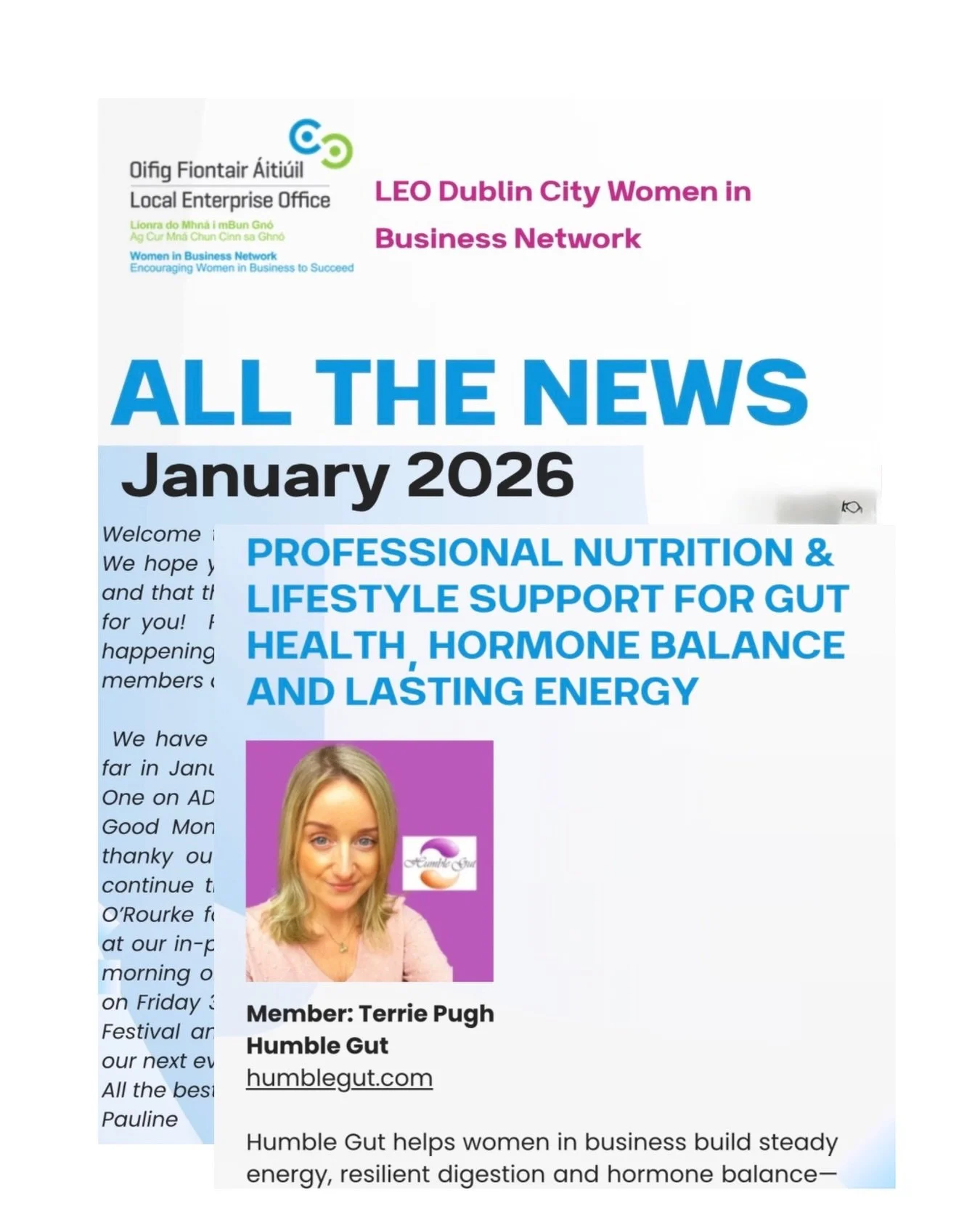 💜 A little January highlight&hellip;

I was featured in the LEO Dublin City Women in Business newsletter this month. My humble little butt is delighted with this 💜

🧡 Being part of LEO has been such a genuinely positive experience. The support, me