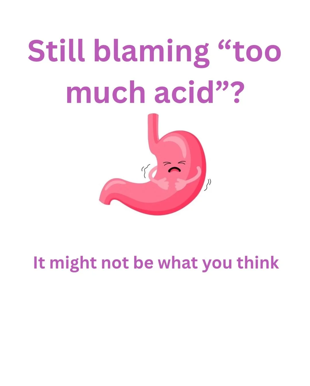 💜 Most people assume reflux means too much stomach acid.

🧡 In practice, it&rsquo;s often too little.

Low stomach acid can present as:
&bull; Heartburn
&bull; Bloating after meals
&bull; Heavy digestion
&bull; Burping
&bull; Nutrient deficiencies 