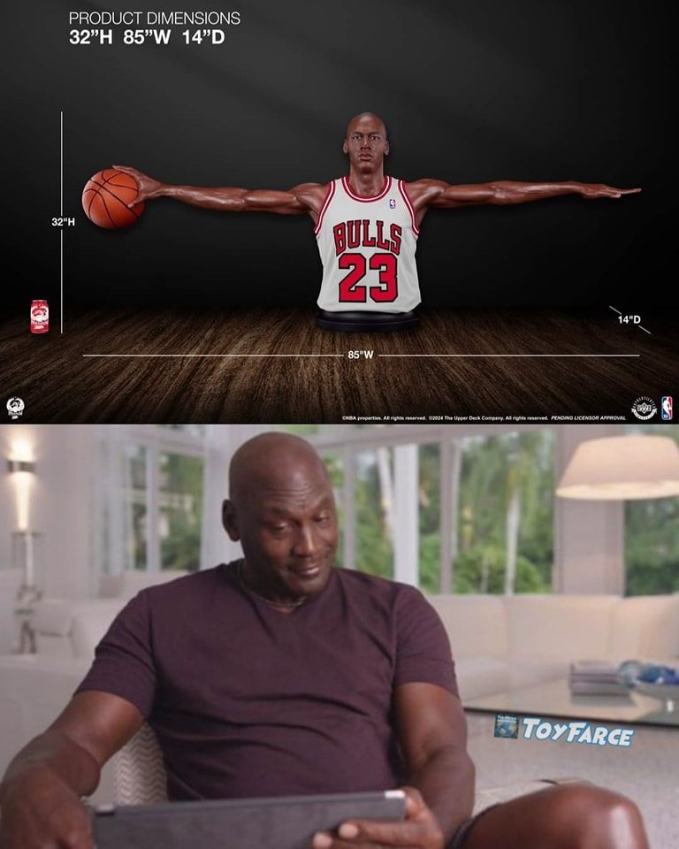 Michael Jordan &quot;Wings&quot; Life-Size bust by PCS... Because why not?

TOY MEMES TUESDAY! 
Seen any great toy-related meme lately? Share it with us in the comments, by using #toymemestuesday or tagging us!

#toyfarce #toymemestuesday #toymemes #