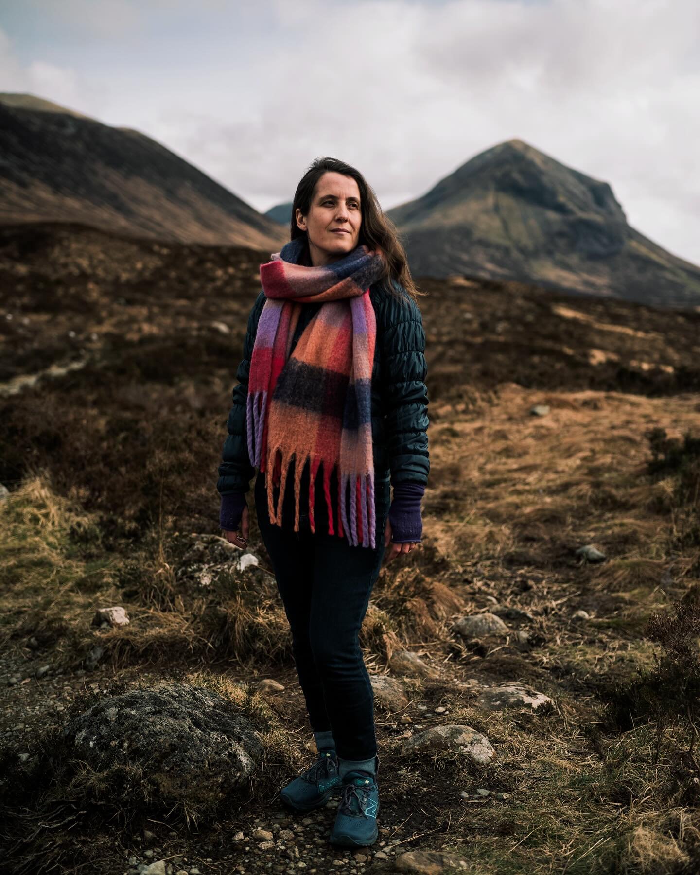 The day after our wild and windy elopement was calm and quiet. We hiked the quiet trails of Sligachan, on trails that wound their way through the Heather. It felt as if the weather was a metaphor - After months of planning and excitement, we'd done i
