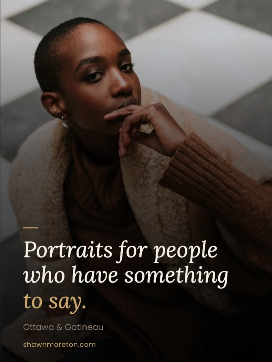 Portraits for people who have something to say: Artists, musicians, writers, performers, and anyone whose work is personal. Ottawa &amp; Gatineau. Sessions open now. Link in bio.