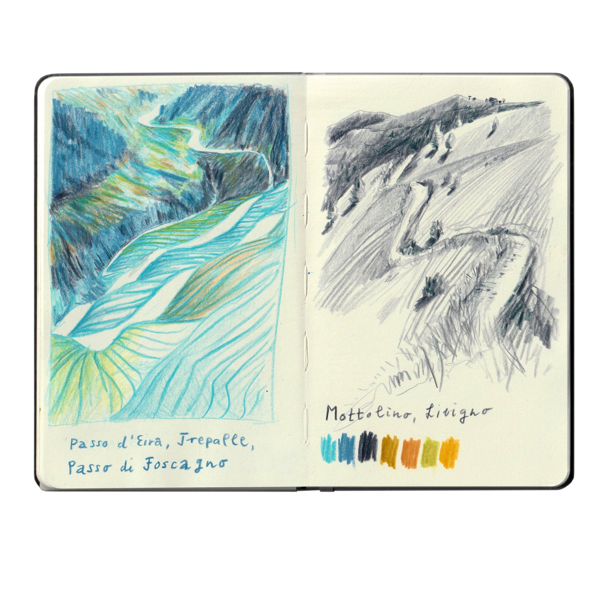 Livigno-3-Passstrasse-Zeichnung-Skizzenbuch-Brigitte von Arx.jpg