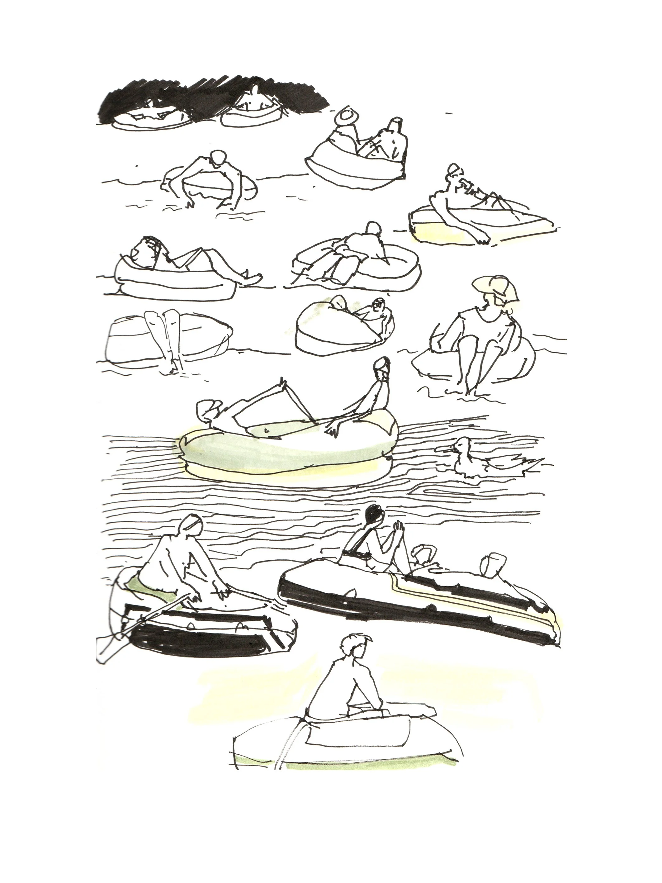 Limmatbootlen-3-Am Wasser-1-Zeichnung-Skizzenbuch-Brigitte von Arx.jpg