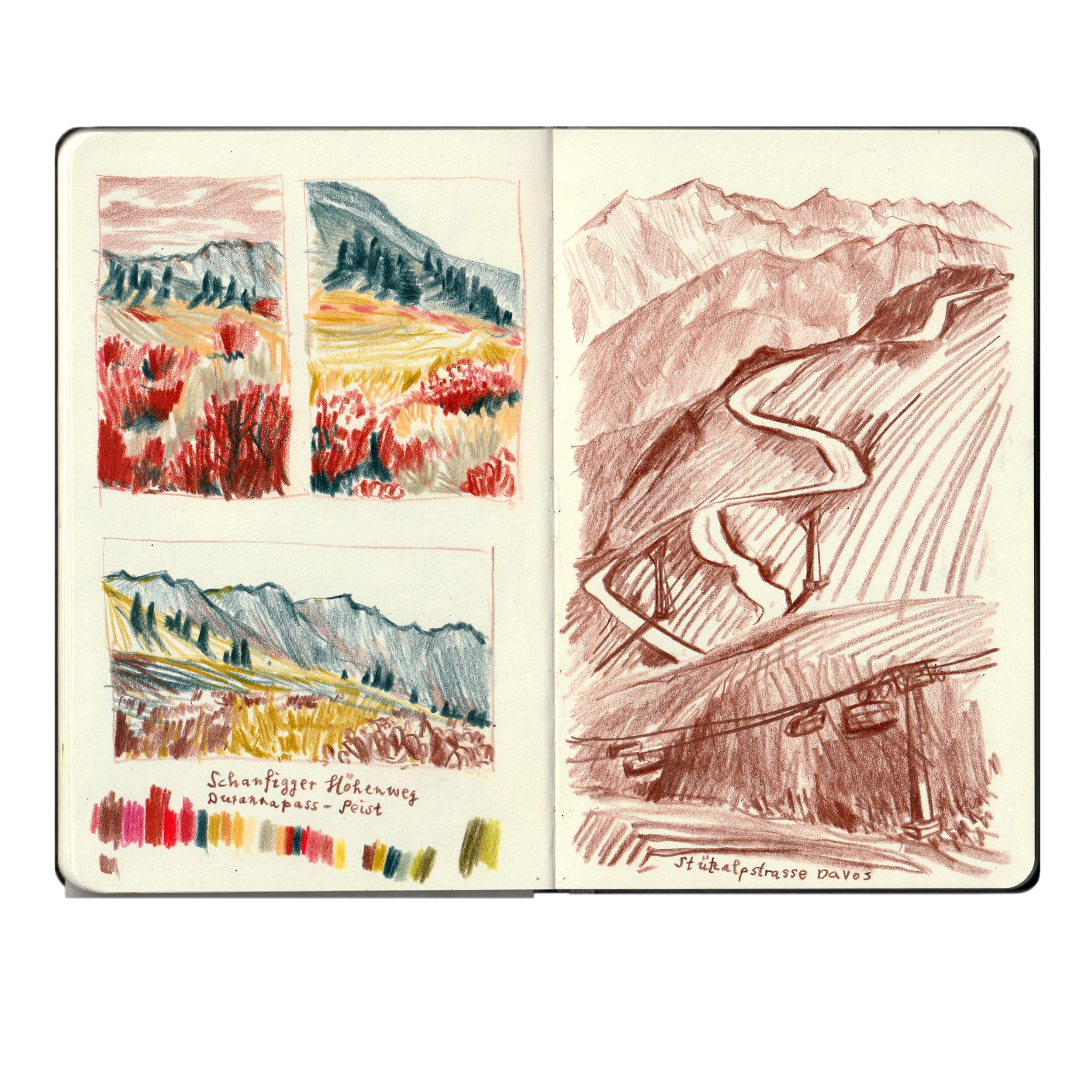 Davos-1-Passstrasse-Zeichnung-Skizzenbuch-Brigitte von Arx.jpg