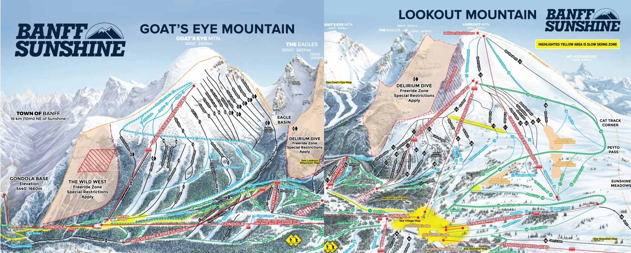 Banff Loop Maps Banff Ski Resort Map : Banff/Lake Louise Trail Maps – YEFW