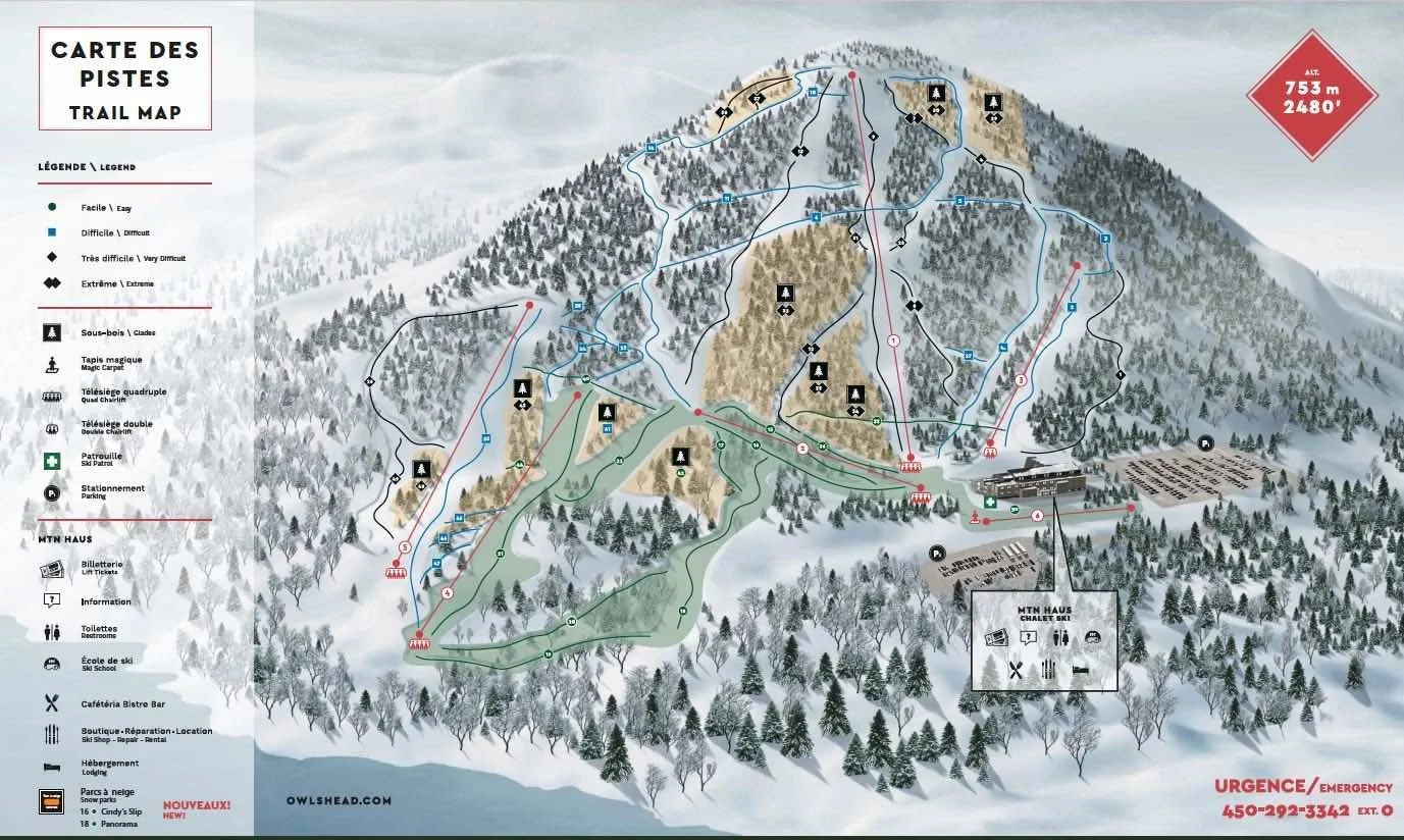 Owls Head Ski Resort Trail Maps - Owls Head Trail Map