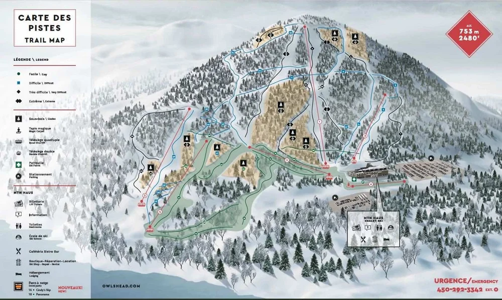 Owls Head Ski Resort Trail Maps Quebec