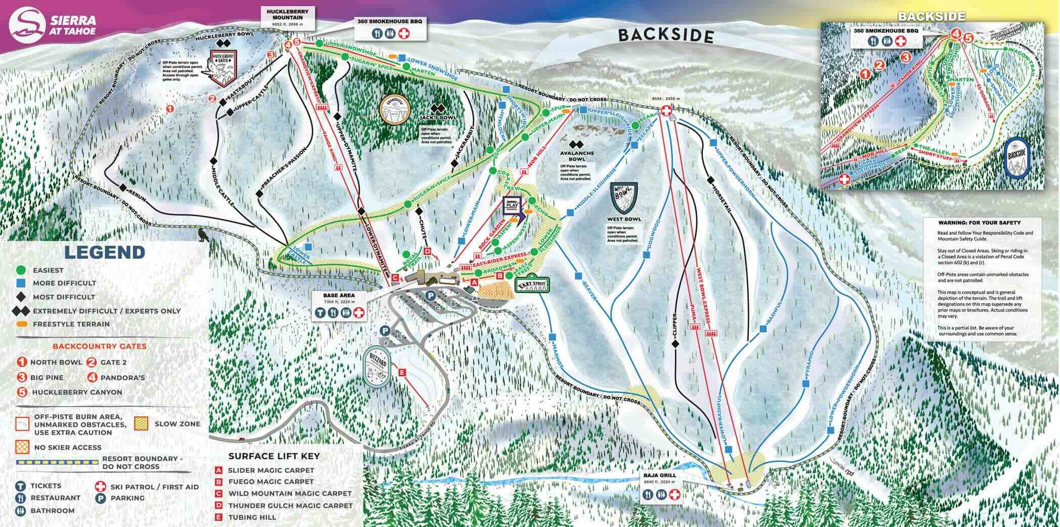 Sierra at Tahoe Resort Trail Map California