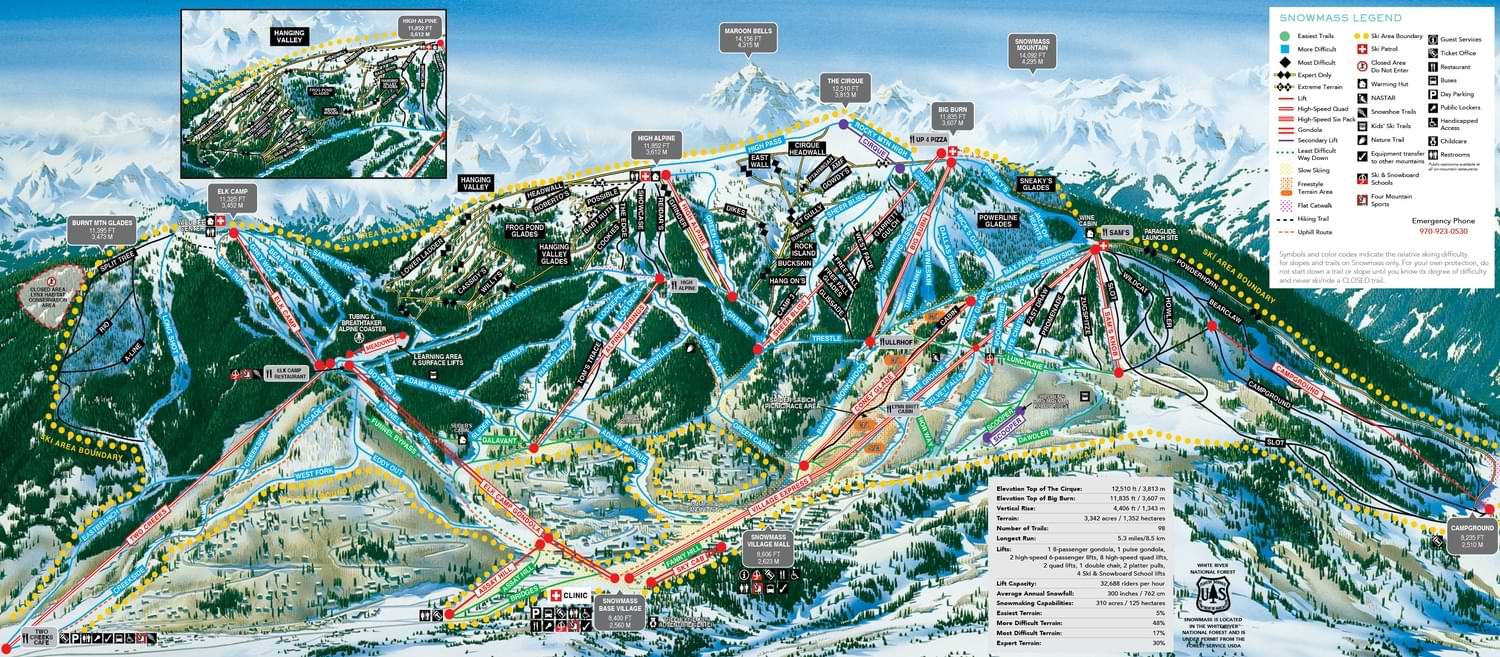 Aspen Ski Resorts Trail Maps | Colorado