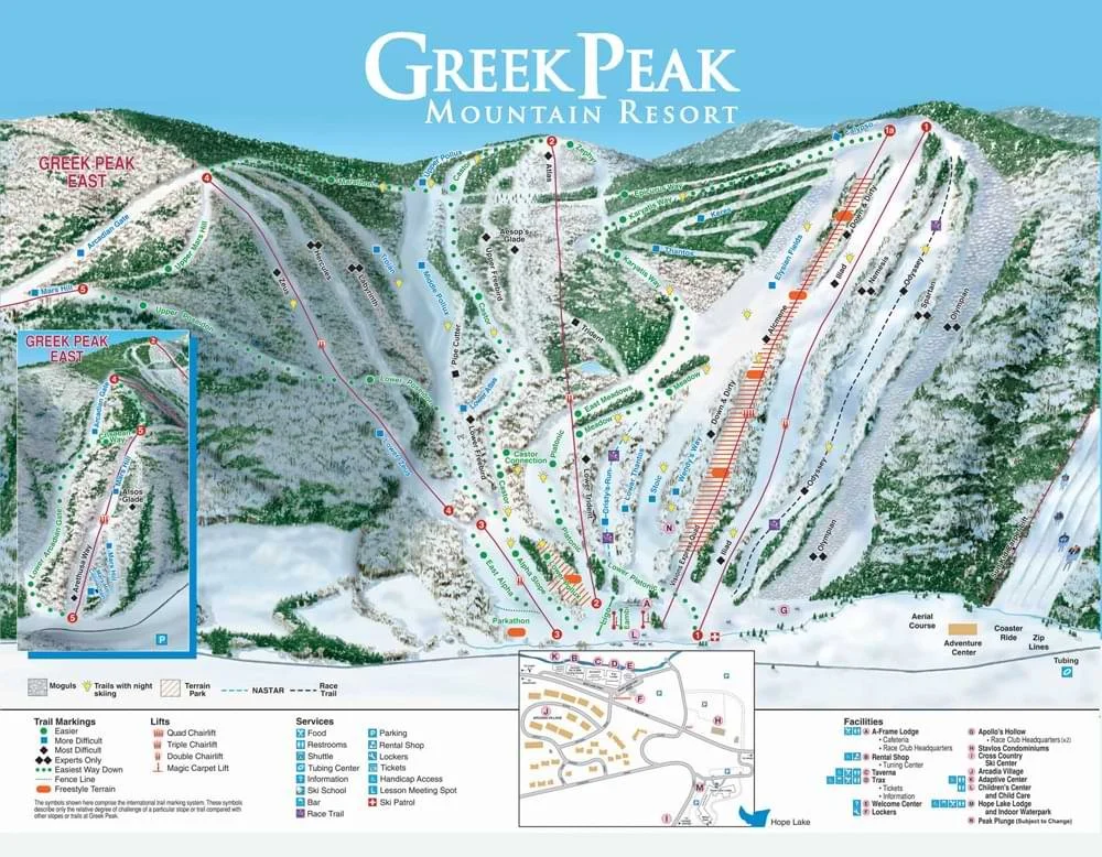 Greek Peak Resort Trail Map New York