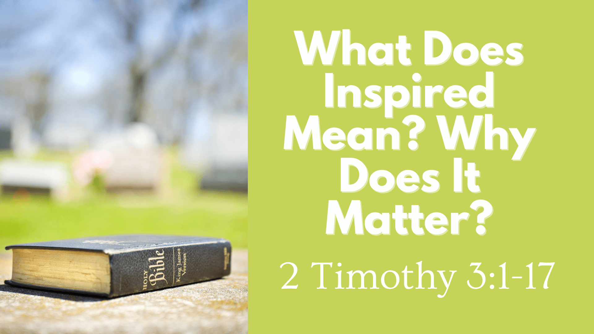 What does bible being inspired mean? Why does it matter?