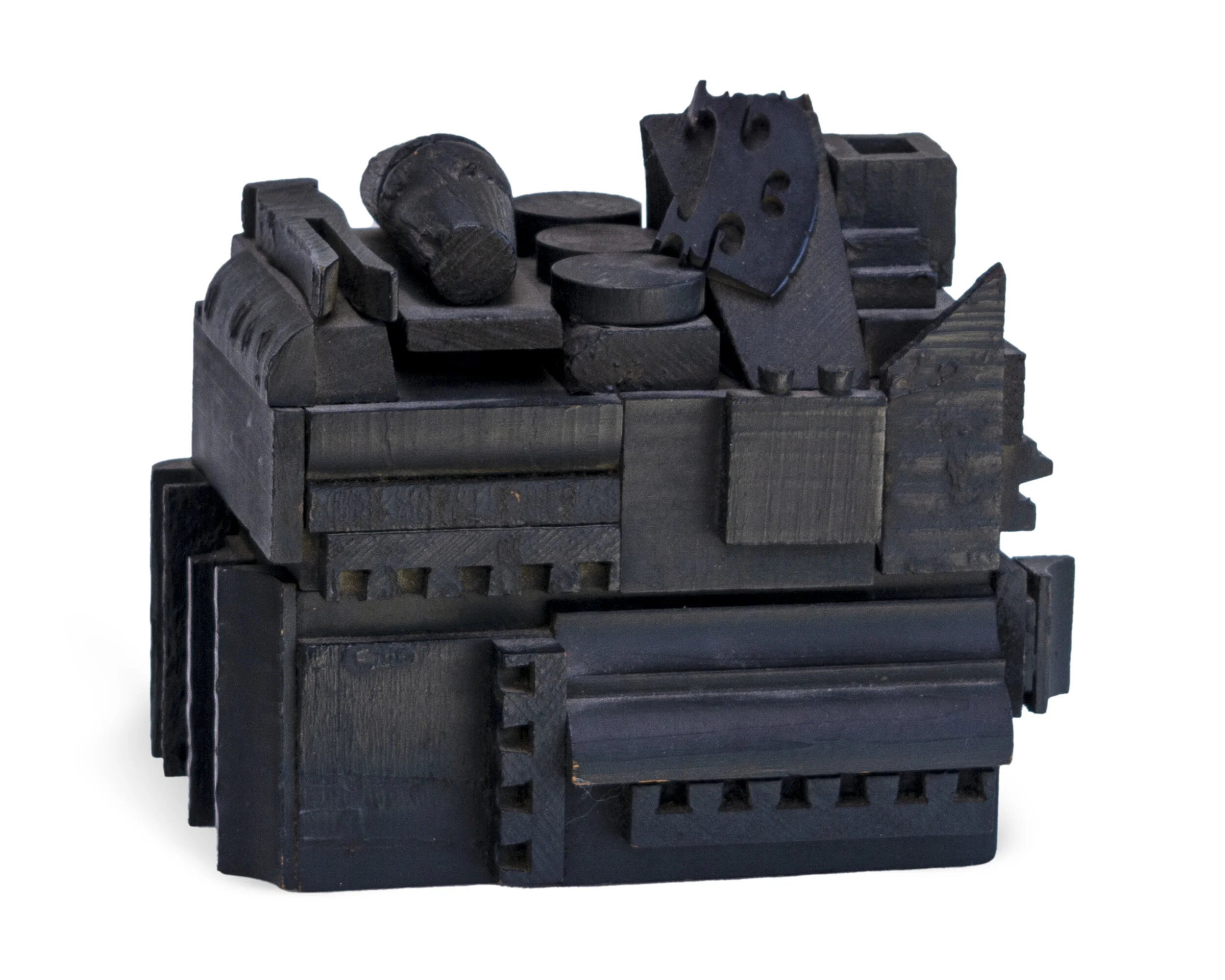 Artist: Louise Nevelson (1900-1988) Title: Cryptic XII, 1966 Medium: Painted Wood Size: 6.25 x 4.25 x 8.75 in. Price: Price on Request Provenance: The Pace Gallery, New York | Private Collection, Palm Beach