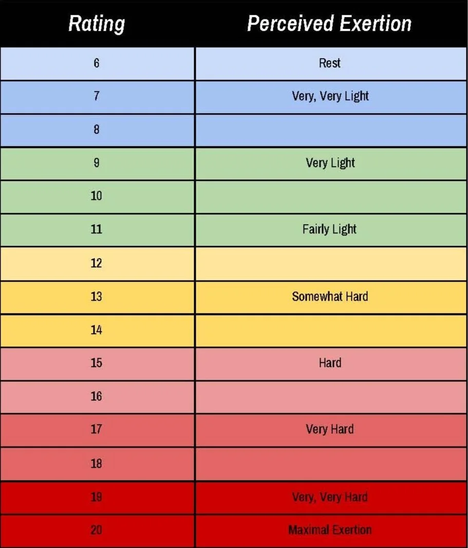 Rate Of Perceived Exertion For Endurance Training Peduzzi Performance