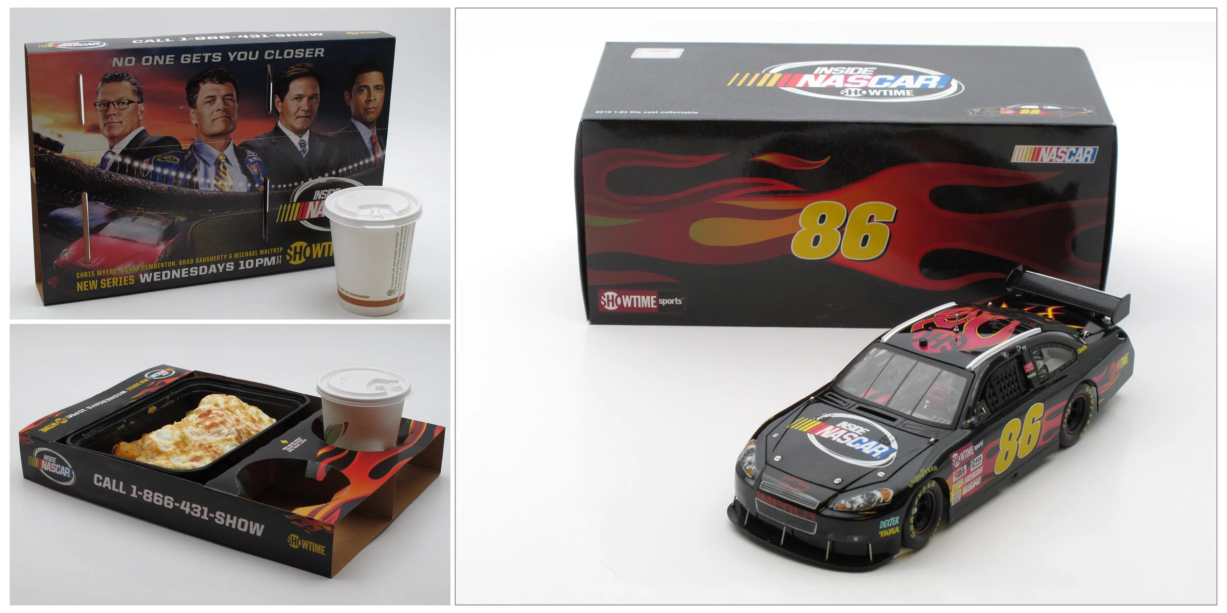 Inside NASCAR @ The Showtime Southern 500 | Copy We created dozens of Inside NASCAR promotional items for the event, including branded trays & a model Inside NASCAR race car.