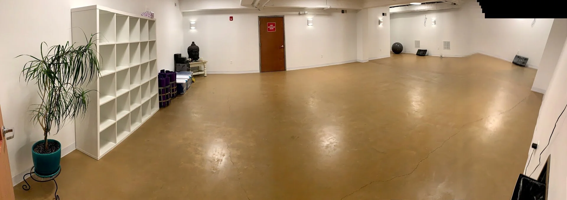 Hillside studio before flooring