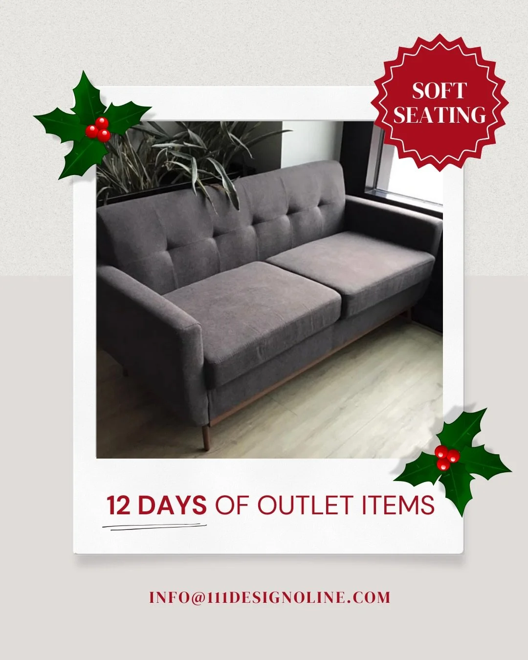 On the twelfth day of Christmas my true love gave to me&hellip;SOFT SEATING for a bumming 🛋️ rest easy this holiday 🎁it&rsquo;s not too late to check out our outlet sale 📲#12DaysOfDeals #SuccessByDesign