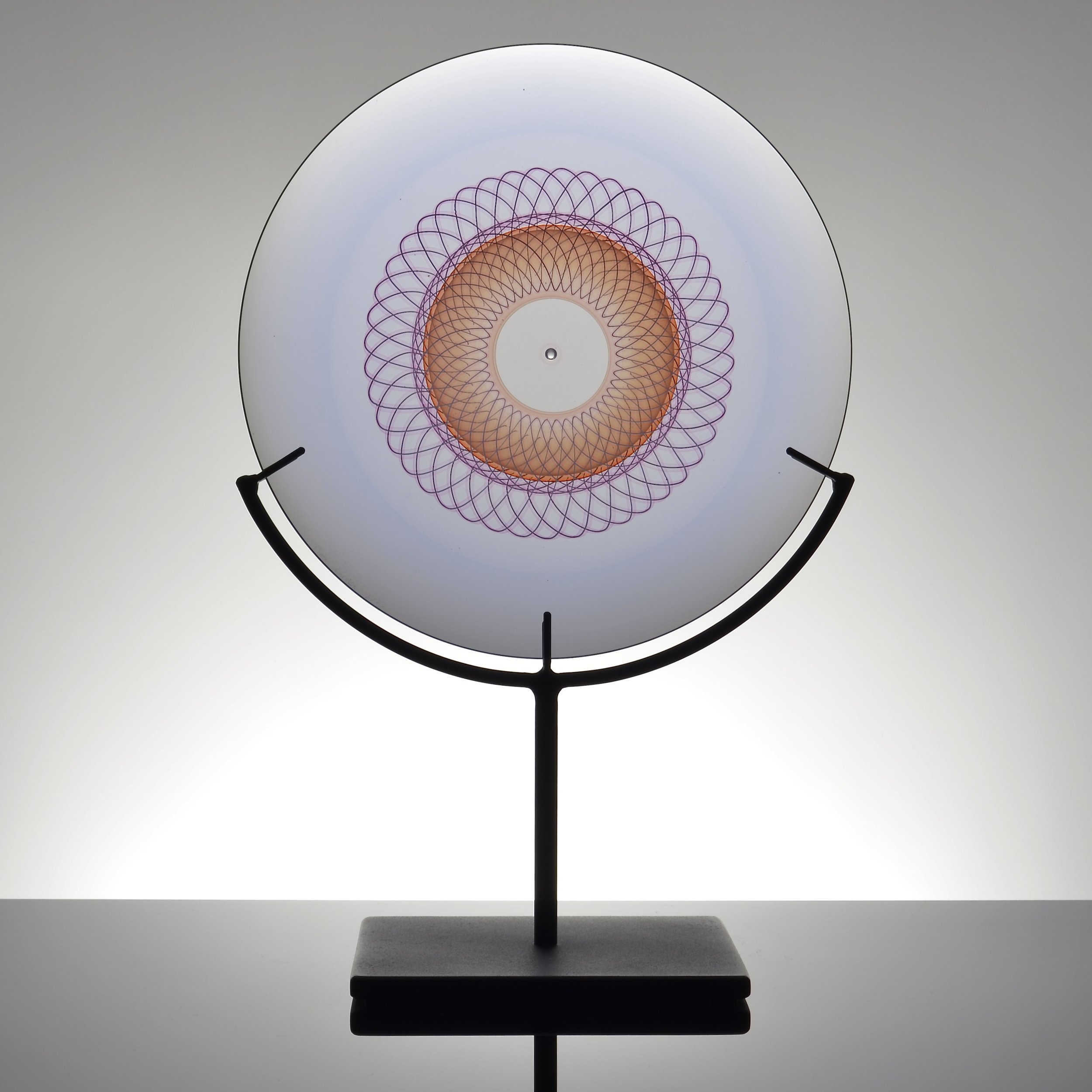 Lens in Indigo with Peach Reticello