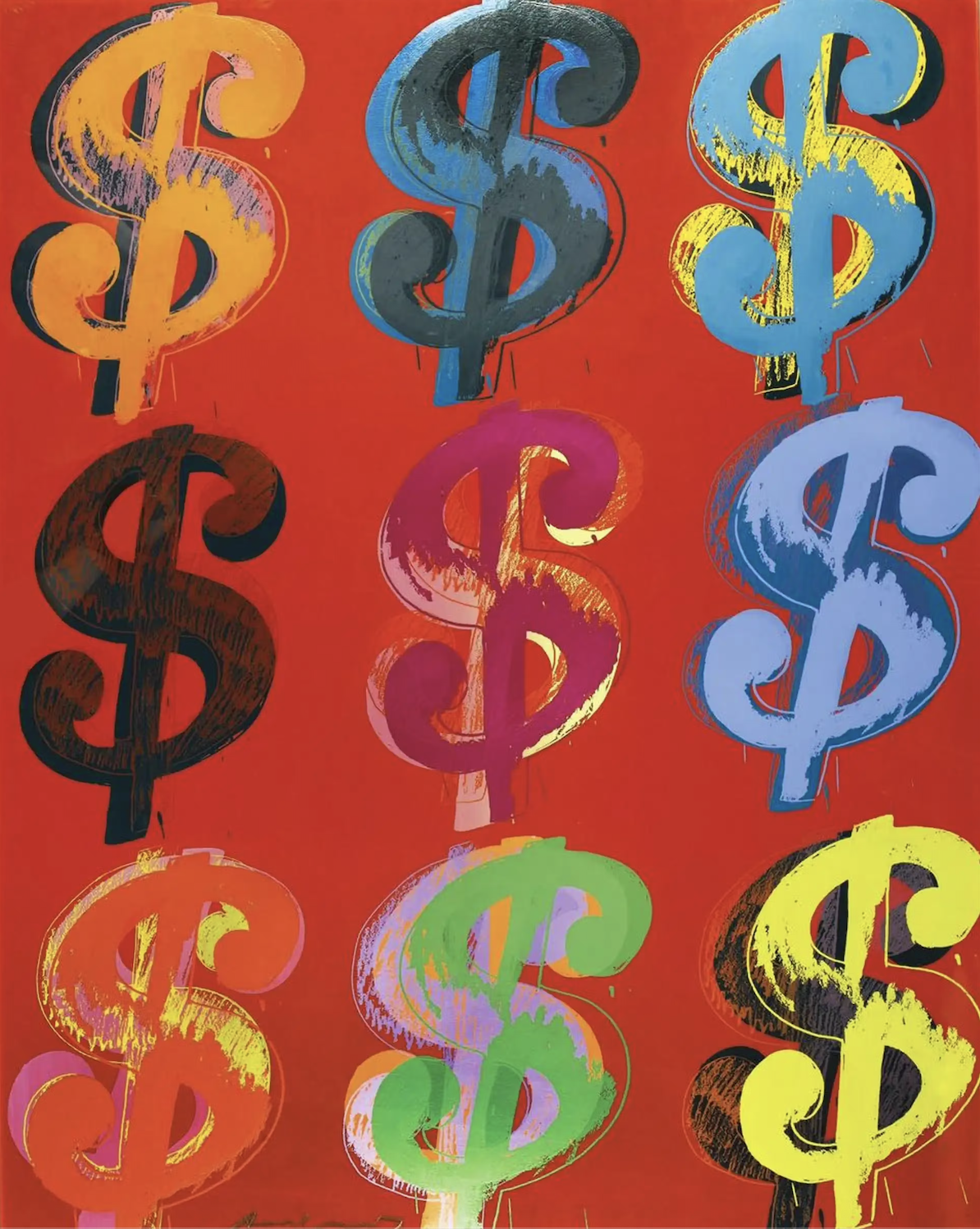 Andy Warhol Dollar Sign Painting