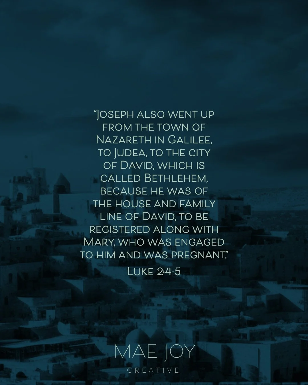 Can you imagine that travel for Joseph and Mary? That journey to Bethlehem. There are many depictions of this journey in paintings, drawings, those felt cut outs from Sunday School, songs and books...but none of us truly know what it was like for the