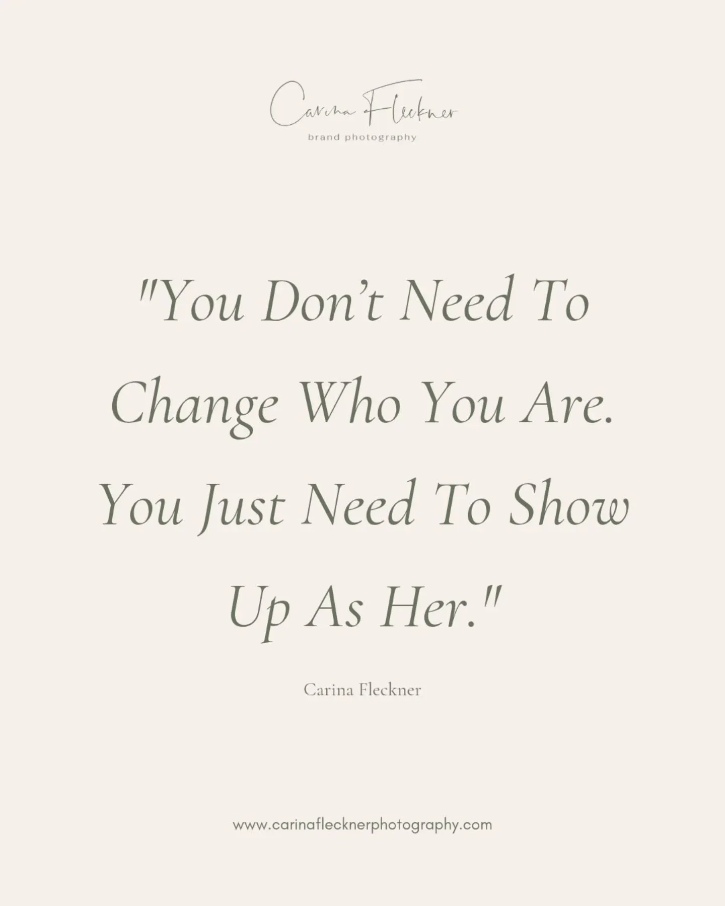 &quot;You don&rsquo;t need to change who you are. You just need to show up as her.&quot; - Carina Fleckner 

Everything you need is already within you.

I&rsquo;ll help you step out of the shadows, own your presence, and show up on camera (and in you