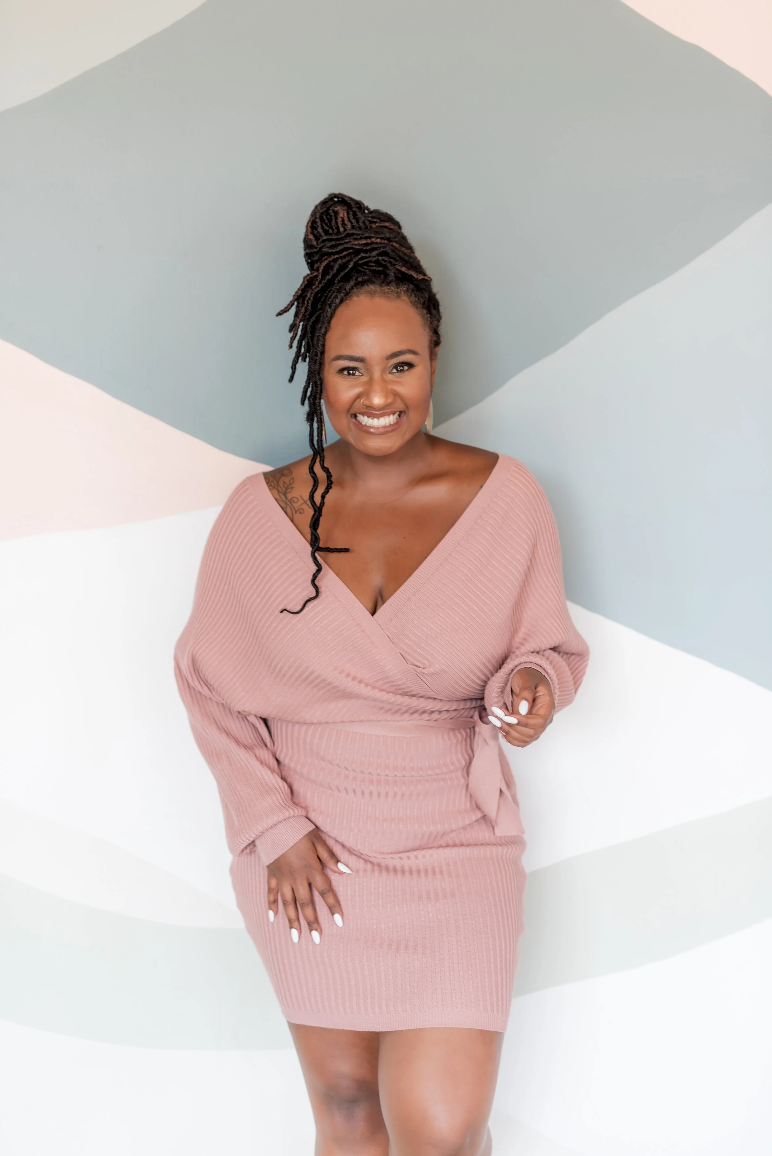 Confident female entrepreneur posing for a San Diego brand photography session