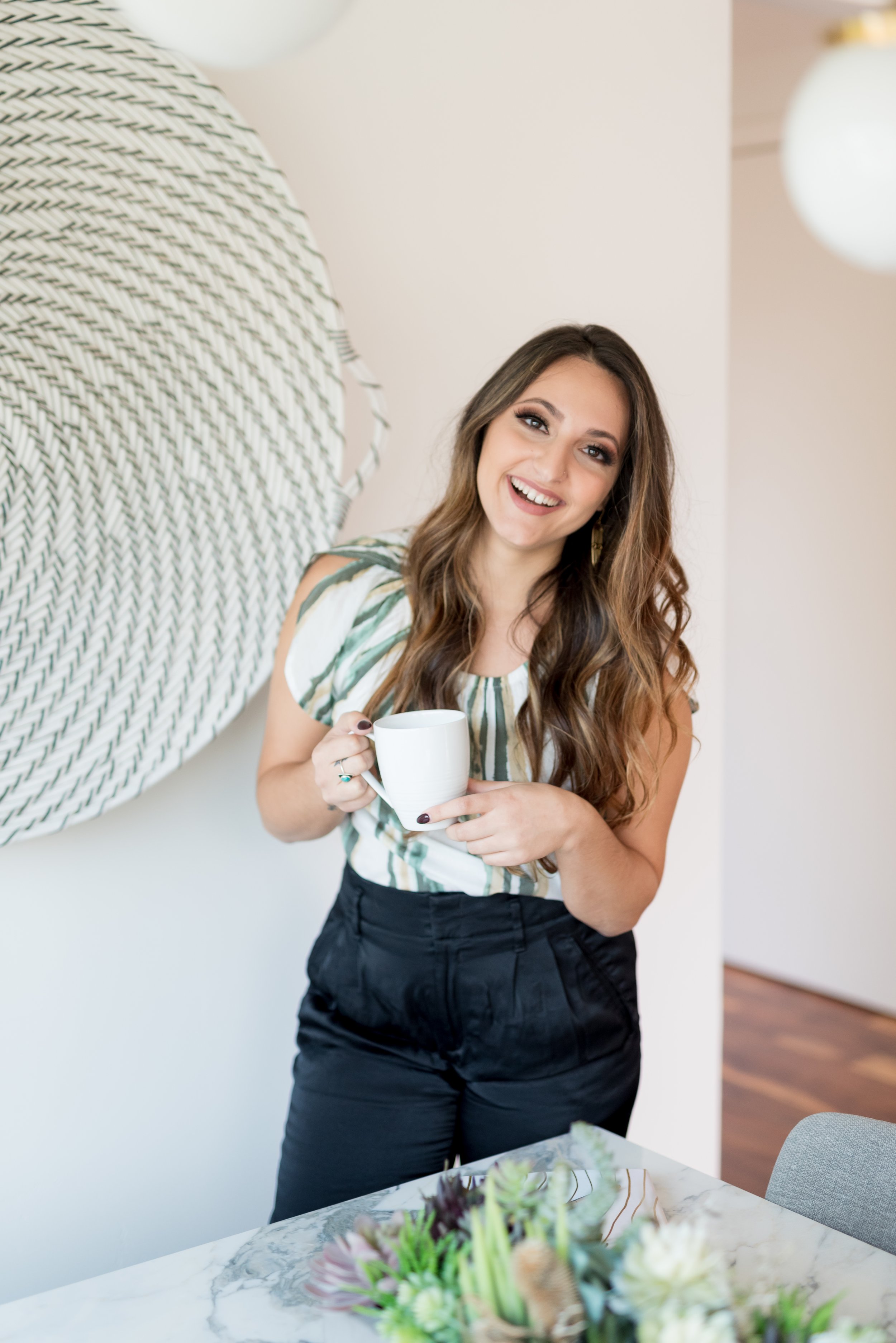 San Diego Brand Photography of a female entrepreneur holding a mug