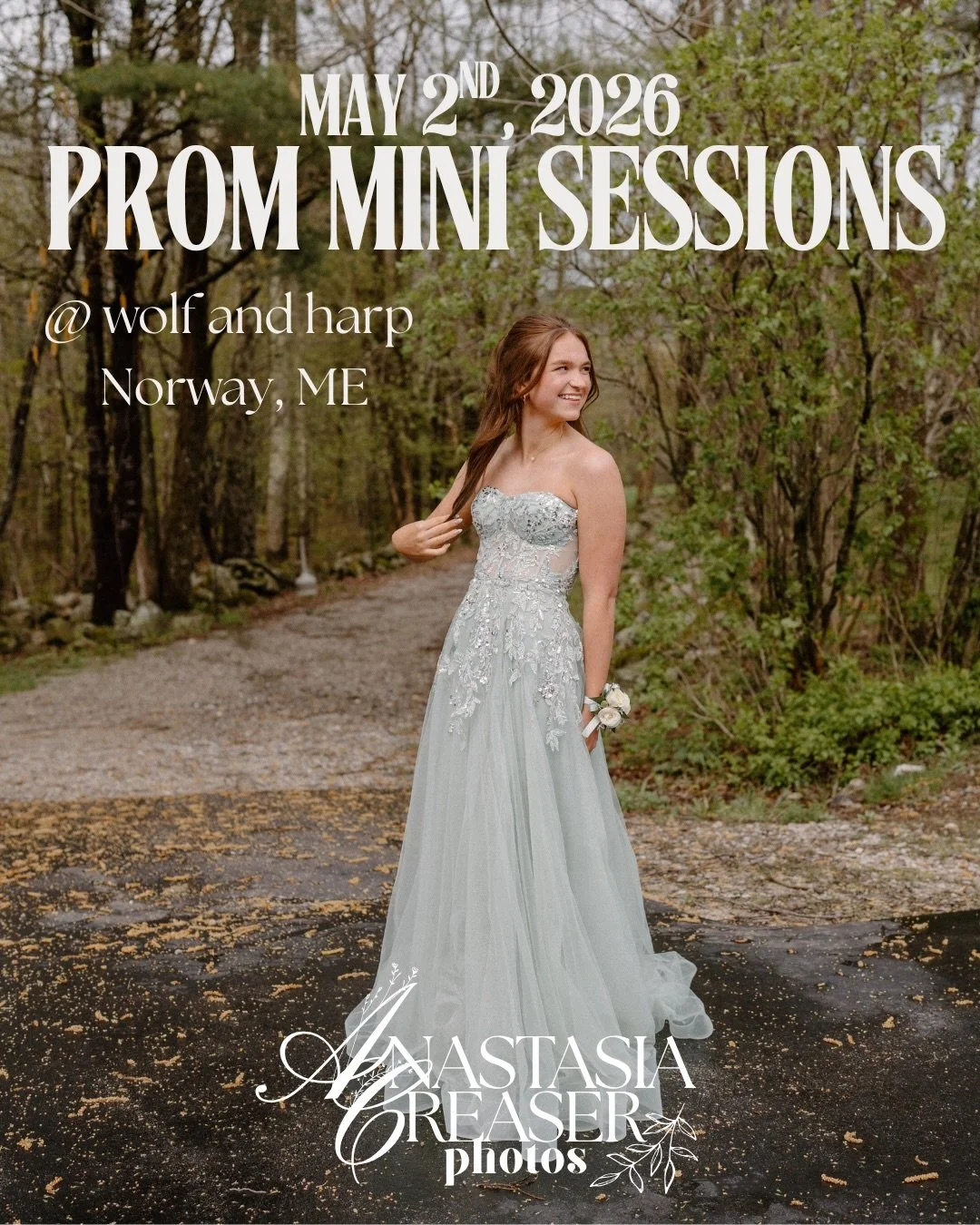 It&rsquo;s almost prom season and I&rsquo;m hosting my annual prom mini sessions at Wolf and Harp in Norway!  
Grab your besties and make it part of your prom experience. These sessions are perfect for individual portraits, group photos, and even a f