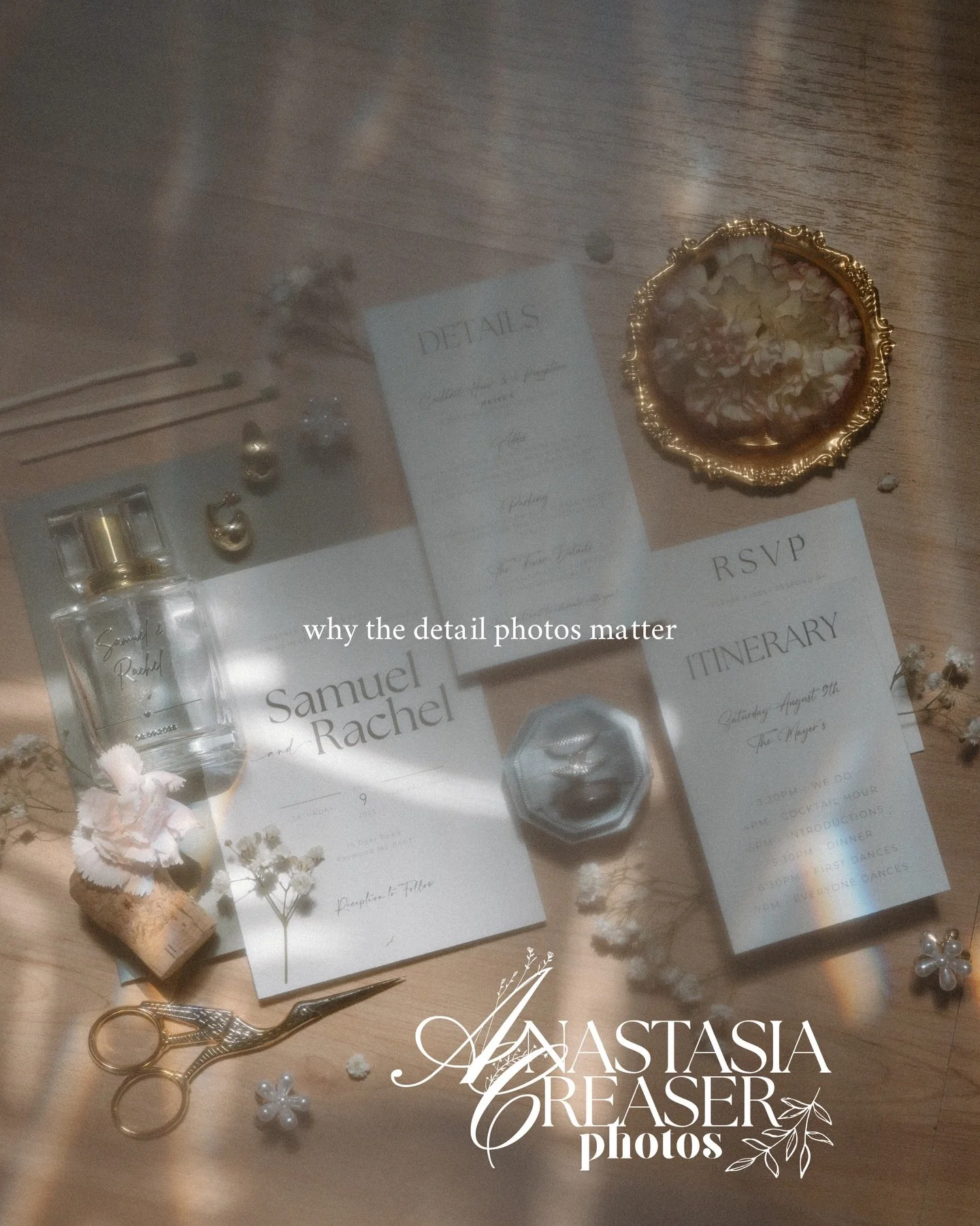 Your dress, your shoes, your jewelry, your invitations, your florals the pieces you spent months choosing and envisioning. Family heirlooms your grandmother was so excited to pass down for your wedding day. These all deserve SO much attention on your