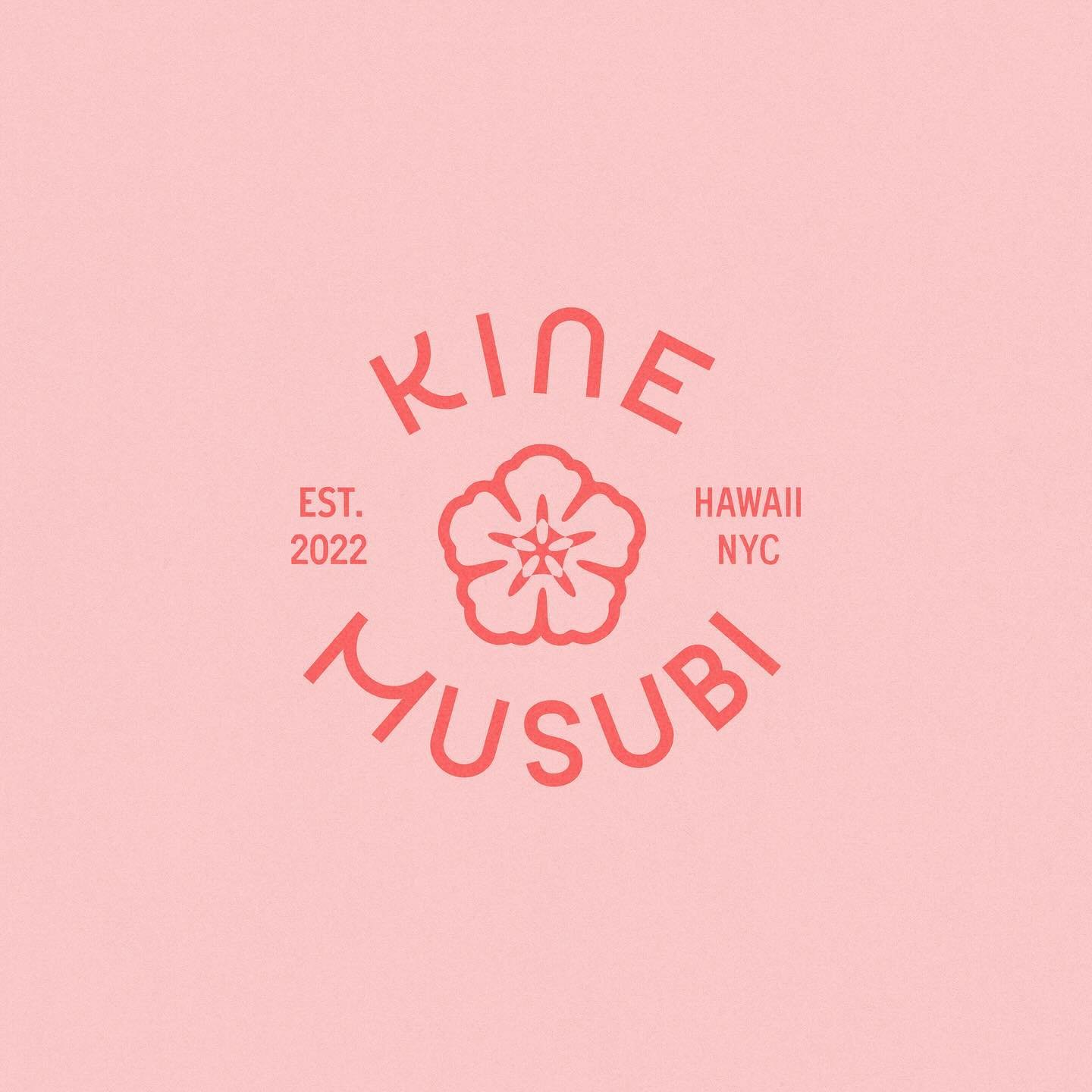 Logos and marks for @kinemusubi, NYC&rsquo;s first and only Hawaii musubi shop! I love how the logotype echoes the shape of Spam, and of course I had to include a very *Spam* pink. Really happy with how we were able to blend Hawaii motifs with the fo