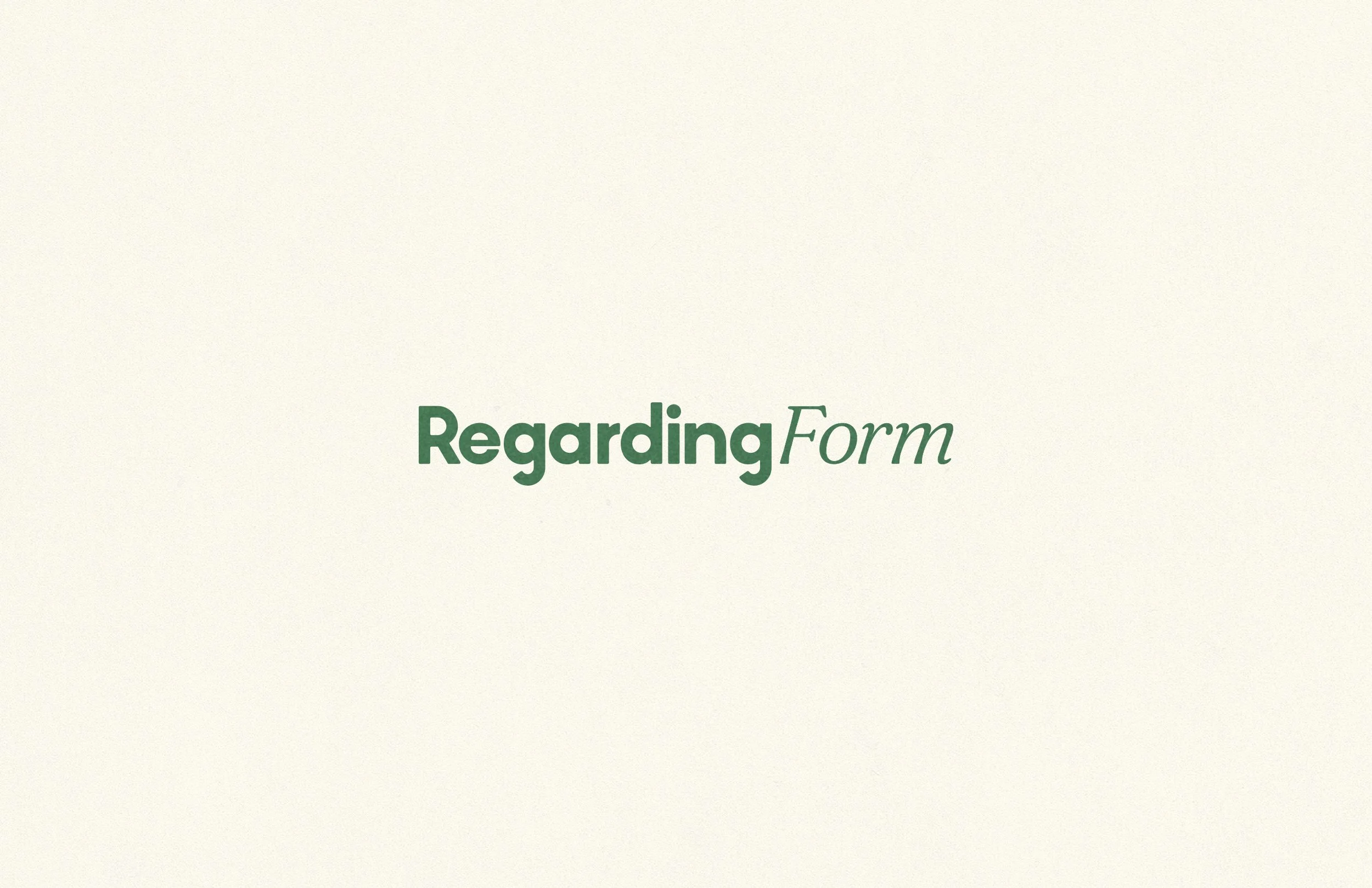 Regarding Form
