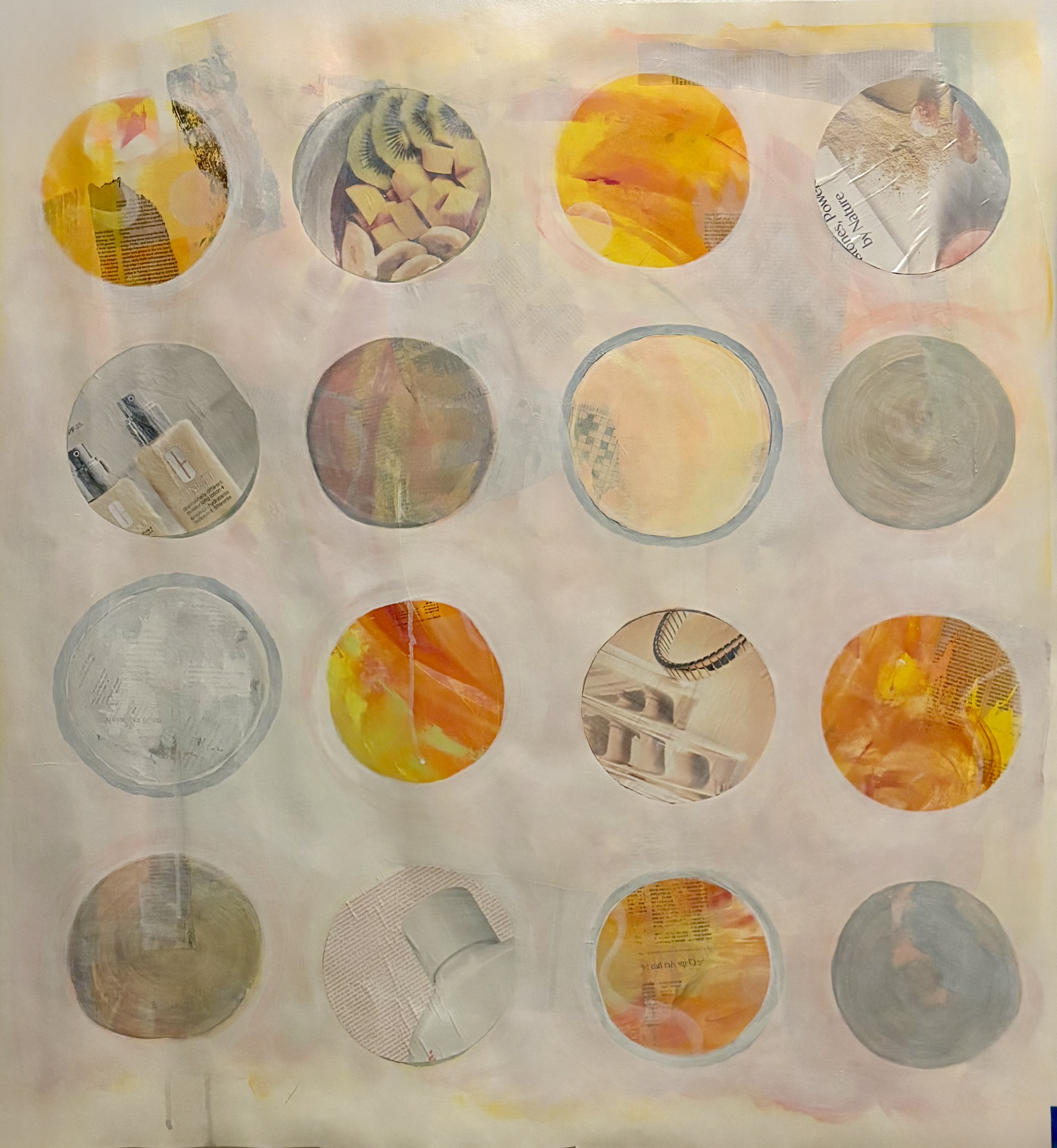 Circle Series 9. Acrylic, Mixed Media, & Recycled Materials. Summer 2025