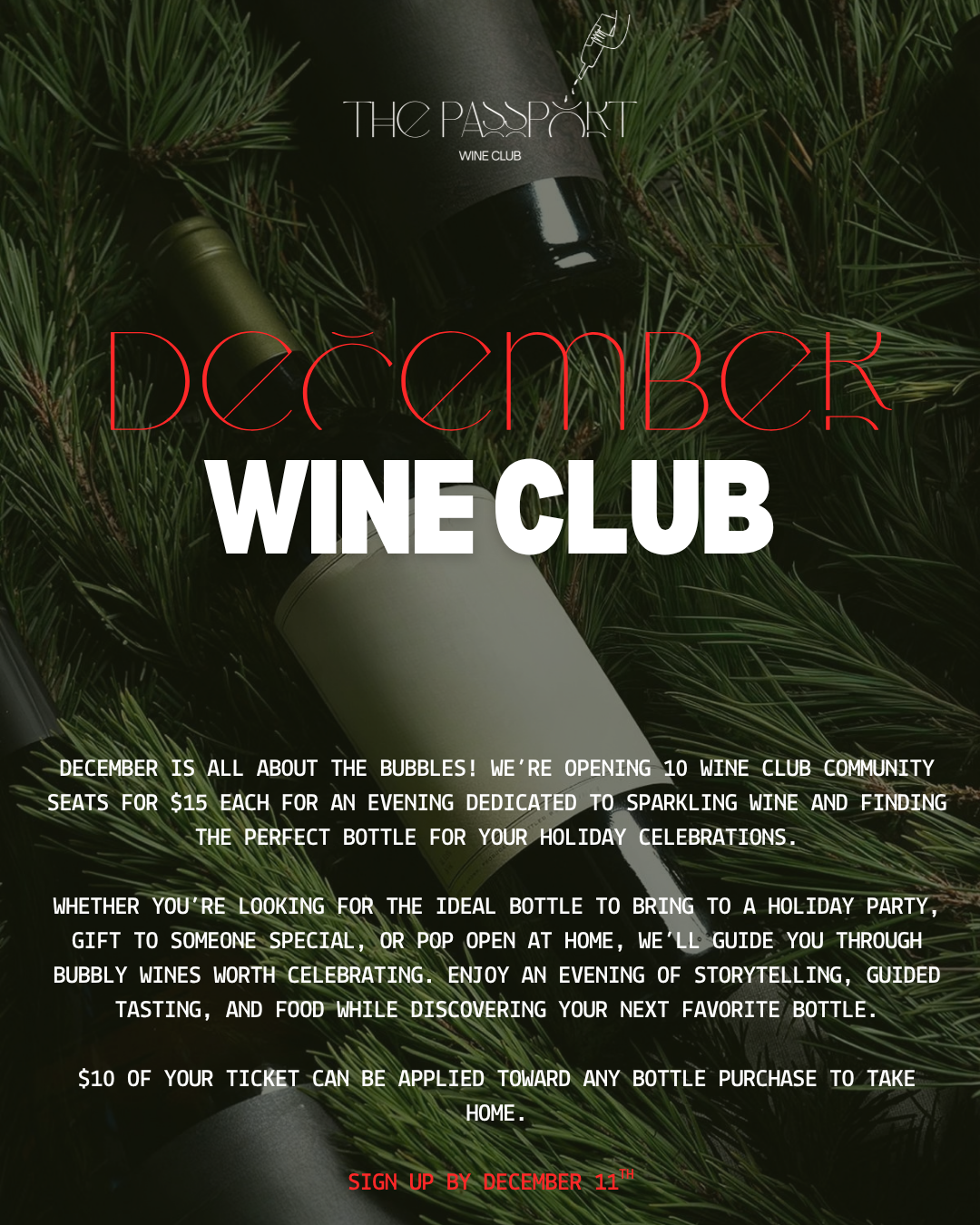 December Wine Club Community Tickets