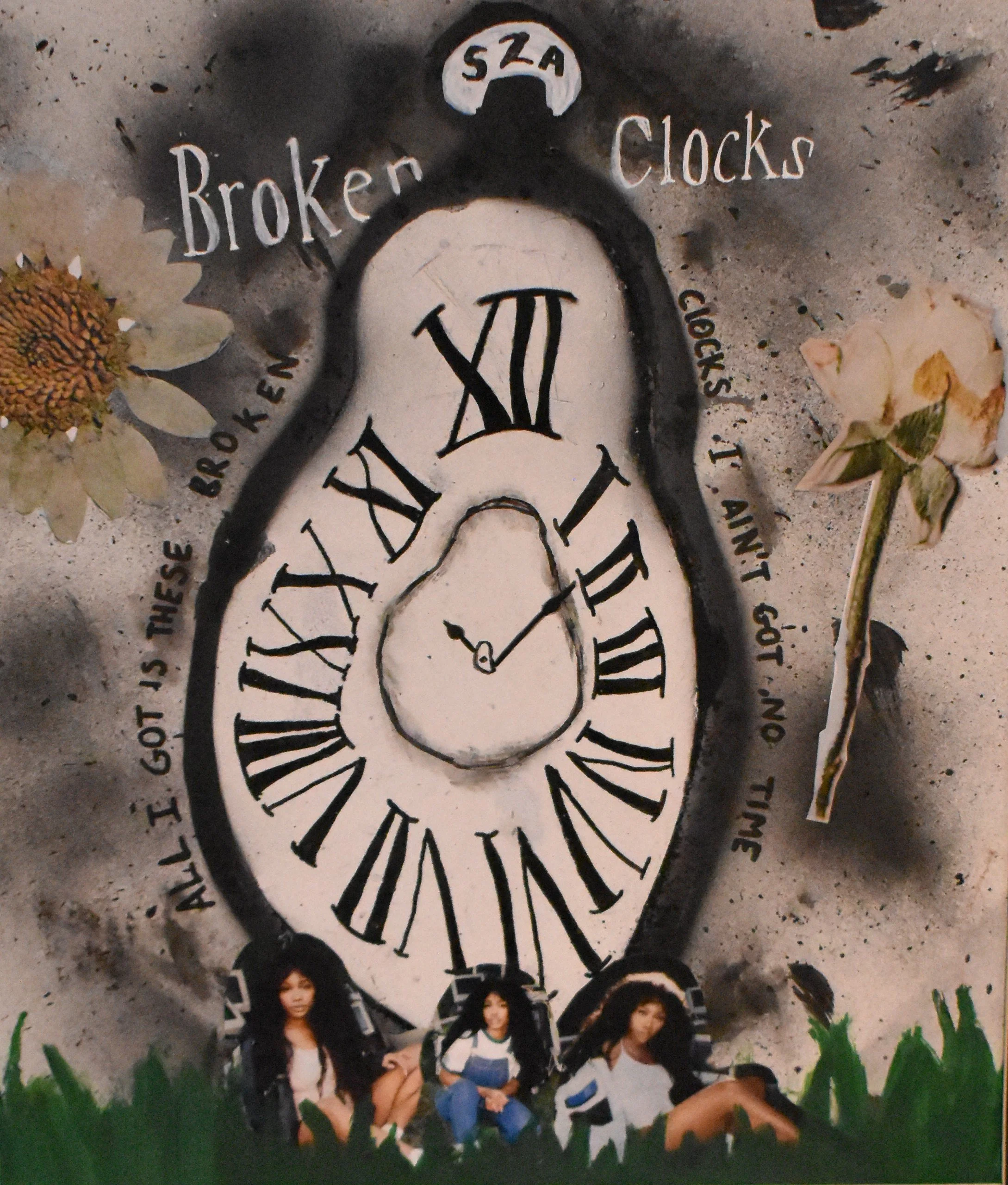 Maliyah Valaiphone, 11th Grade, Broken Clocks, Mixed Media