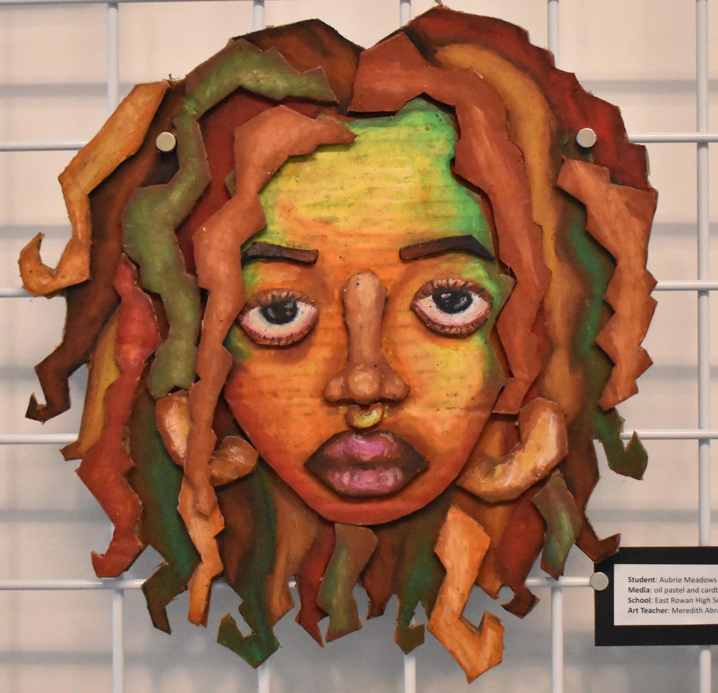 Aubrie Meadows, 12th Grade, Untitled, Oil Pastels and Cardboard