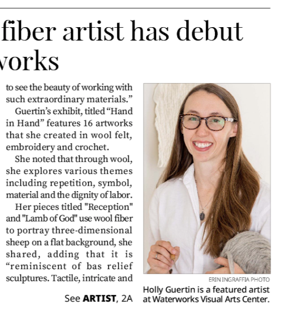7.10.2026 - "Coming full circle." Textile and fiber artist has debut exhibit at Waterworks