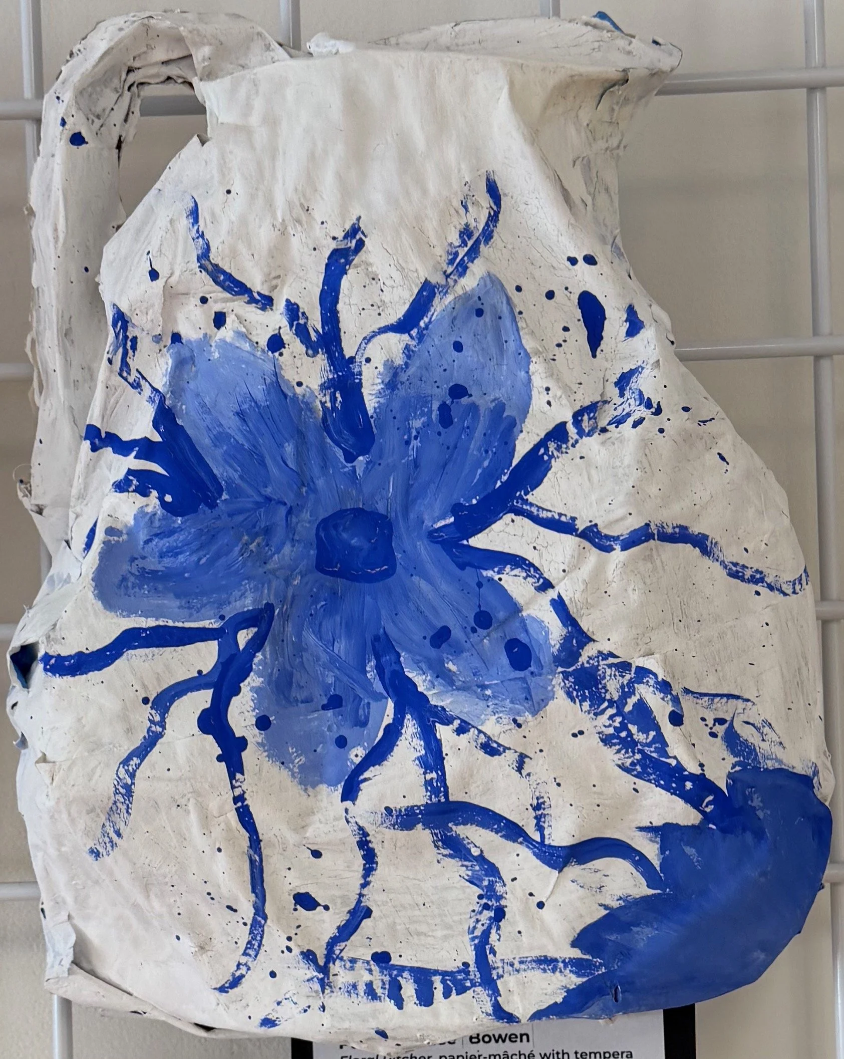 Parker Grace Bowen, 6th, Floral Pitcher, Papier-Mâché and Tempera