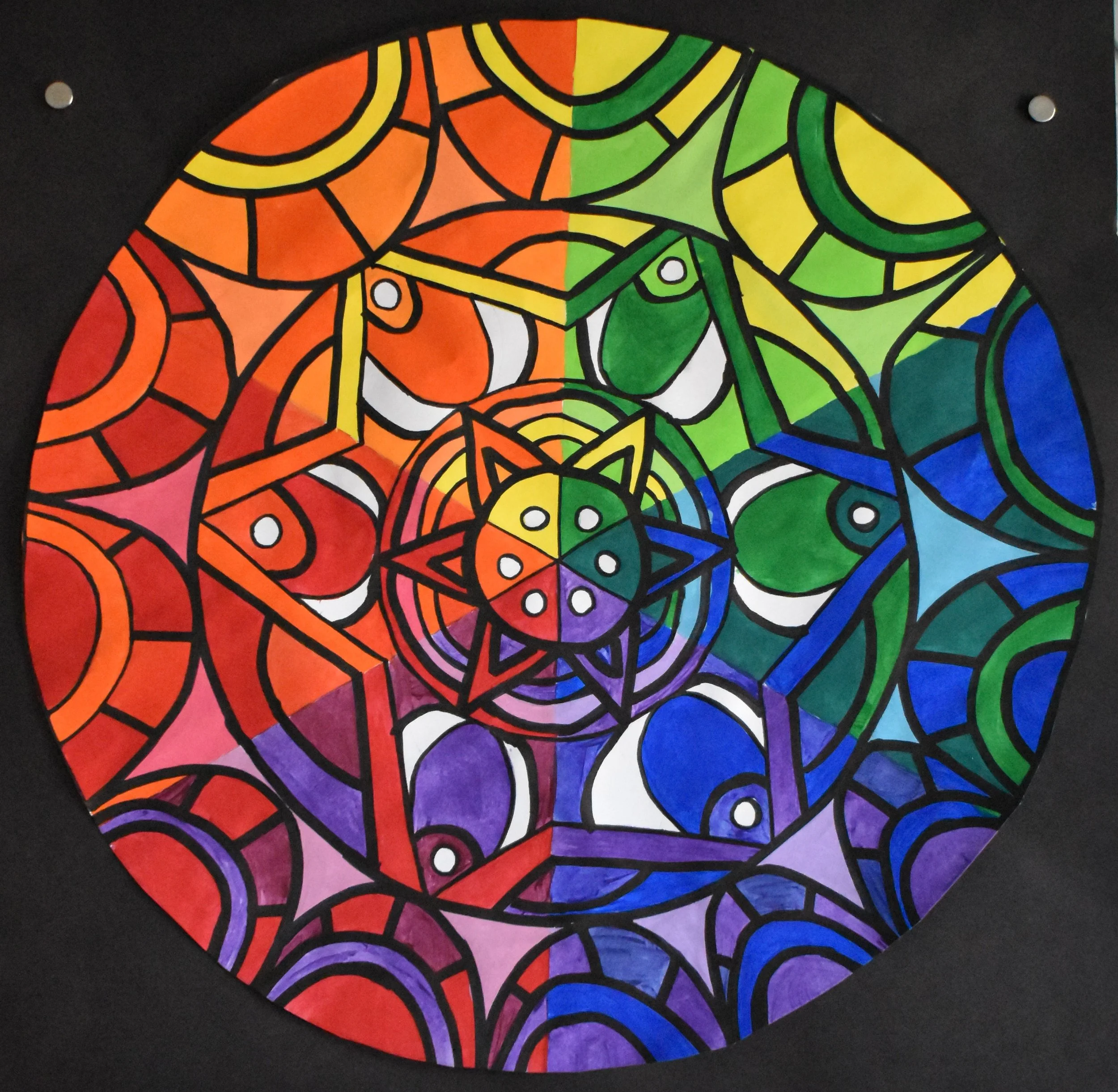 Addison Sheley, 11th Grade, Untitled, Tempera Paint and Sharpie