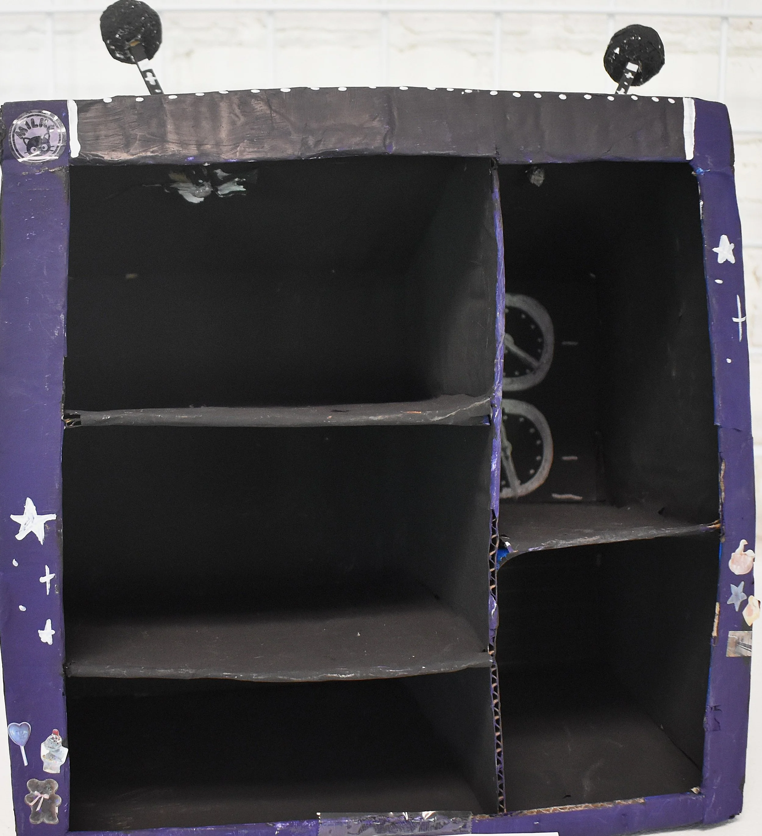 Lesly Cano Hernandez- Space Box, 8th Grade, Cardboard, Paper Mache, Paint, and Wood
