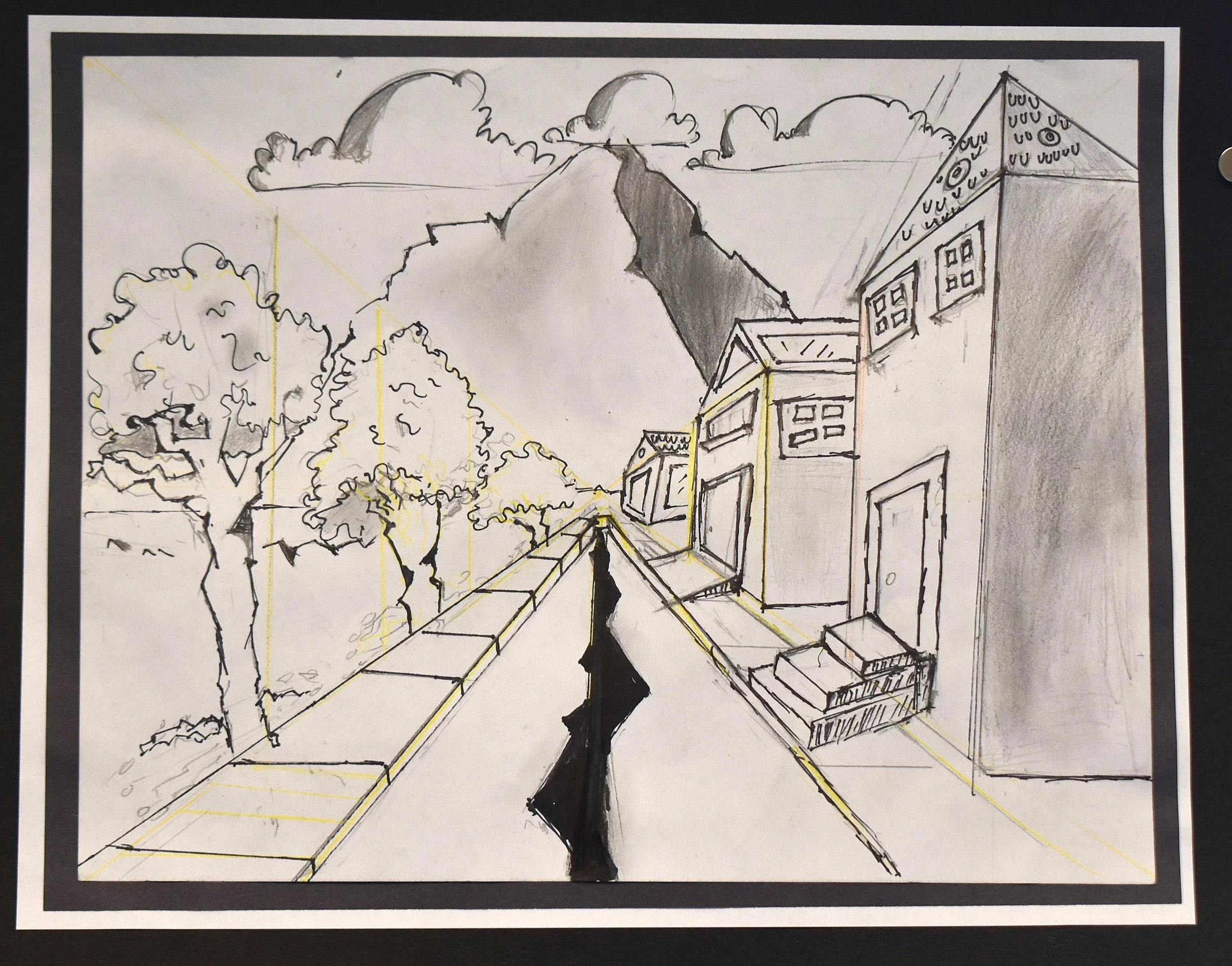 Elvis Dabel- One Point Perspective Drawing, 7th Grade, Graphite
