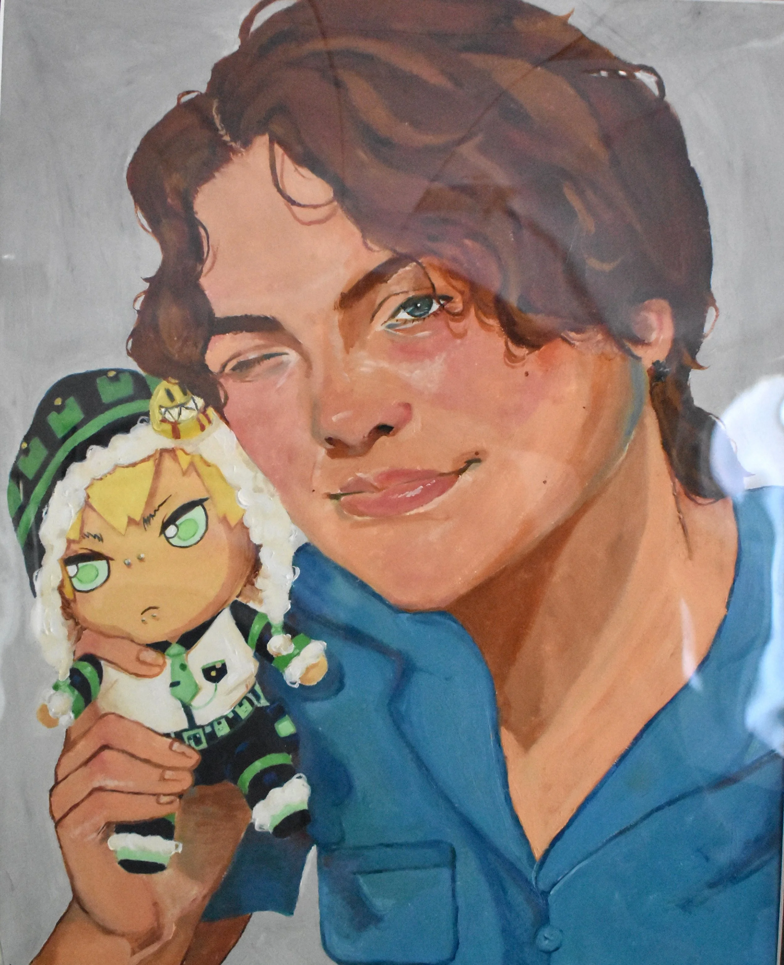 Gabby File, 12th Grade, Self Portrait, Oil Paint