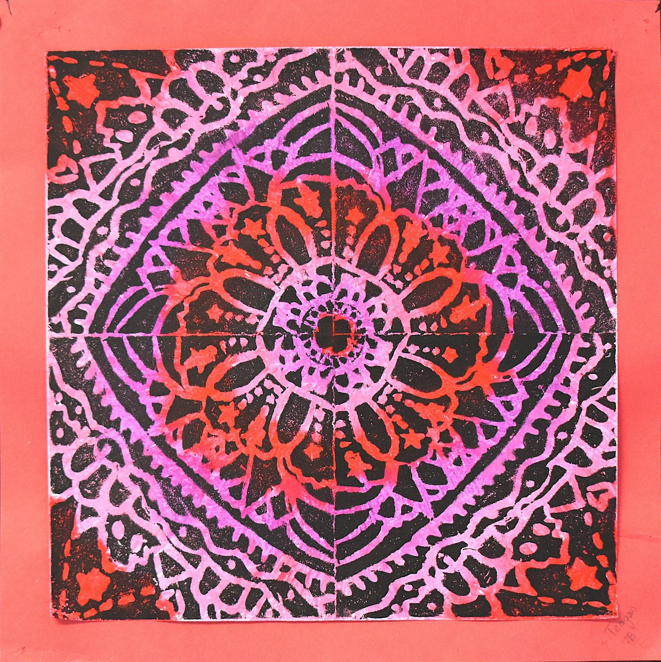Teagon Rabon- Radial Symmetry, Print, Mixed Media, and Paint