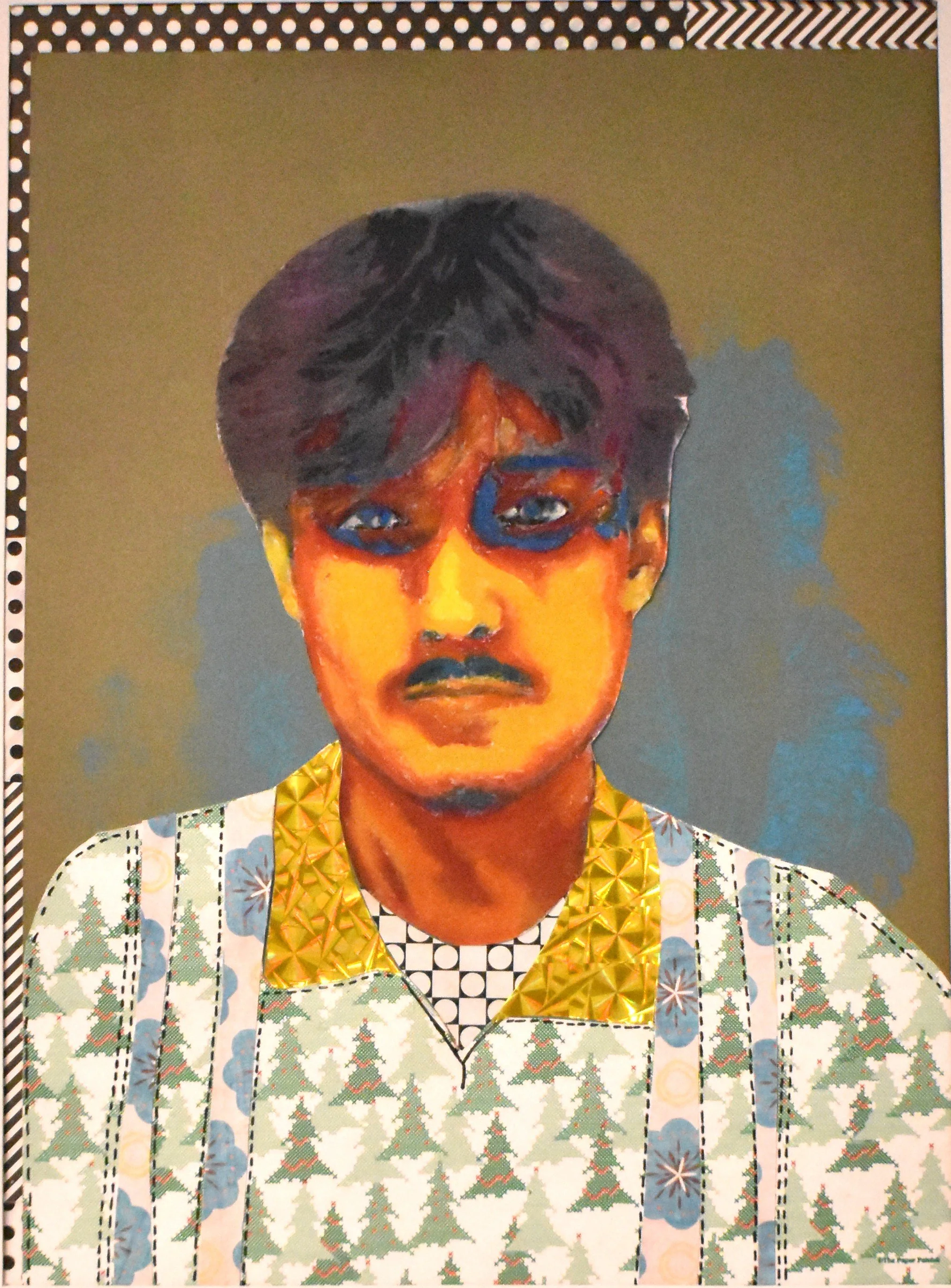 Christian Villanueva-Garduno,11th Grade, Self Portrait, Mixed Media