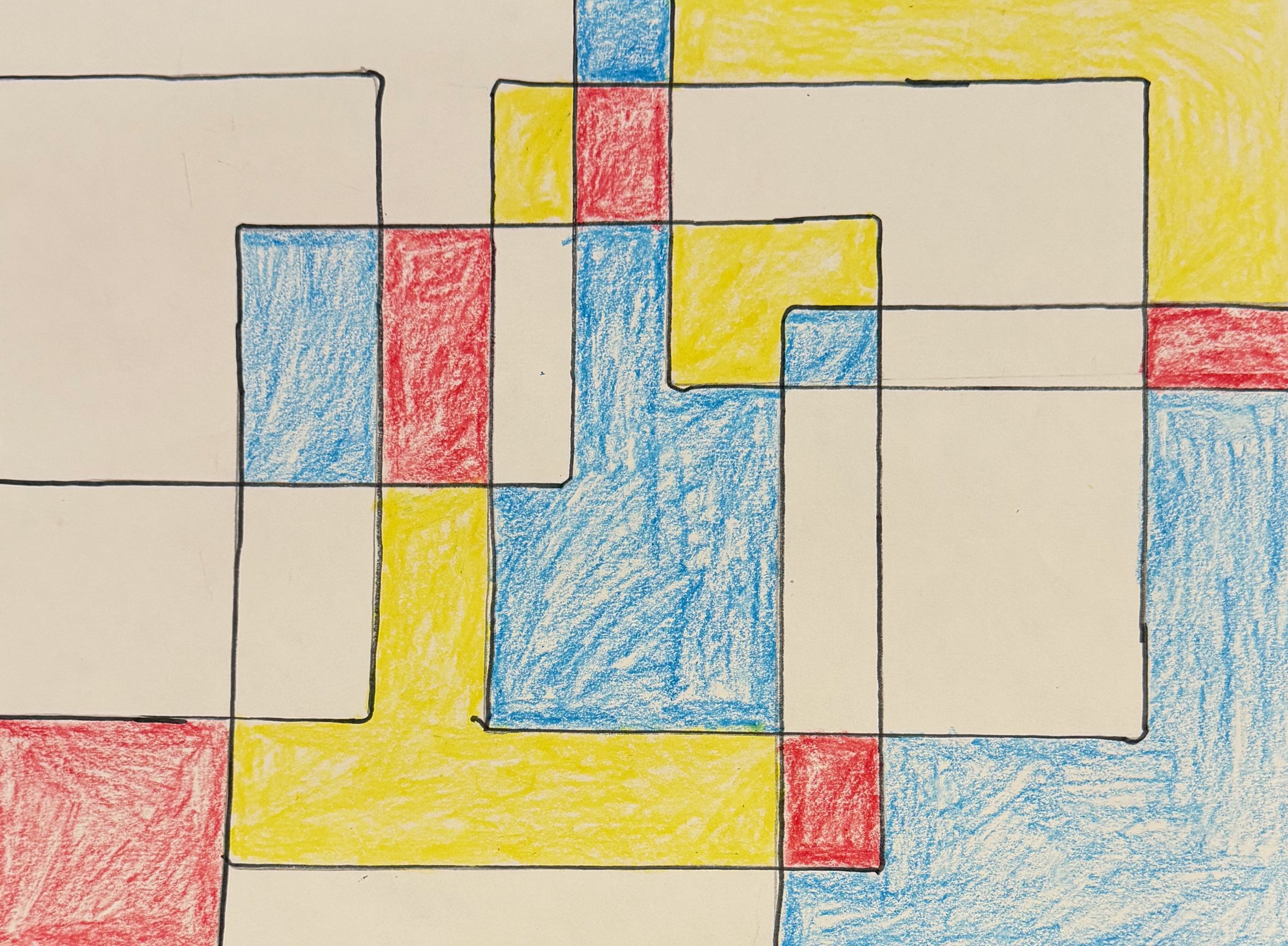 Caroline West, 5th, Mondrian Inspired, Mixed Media